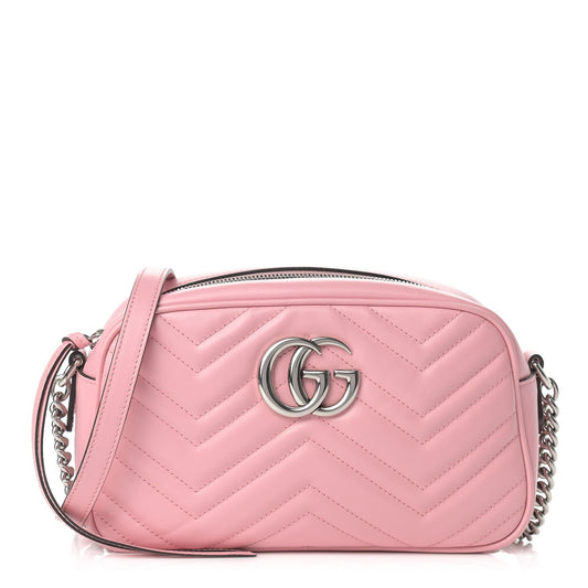Gucci GG Marmont Chain Pastel Matelasse Calfskin Pink Small Shoulder Bag