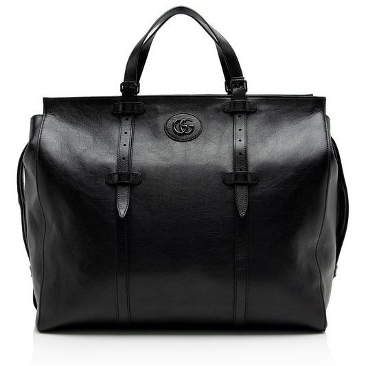 Gucci GG Marmont Monochrome SHF-sBw4Ey Calfskin Black Large Tote Bag