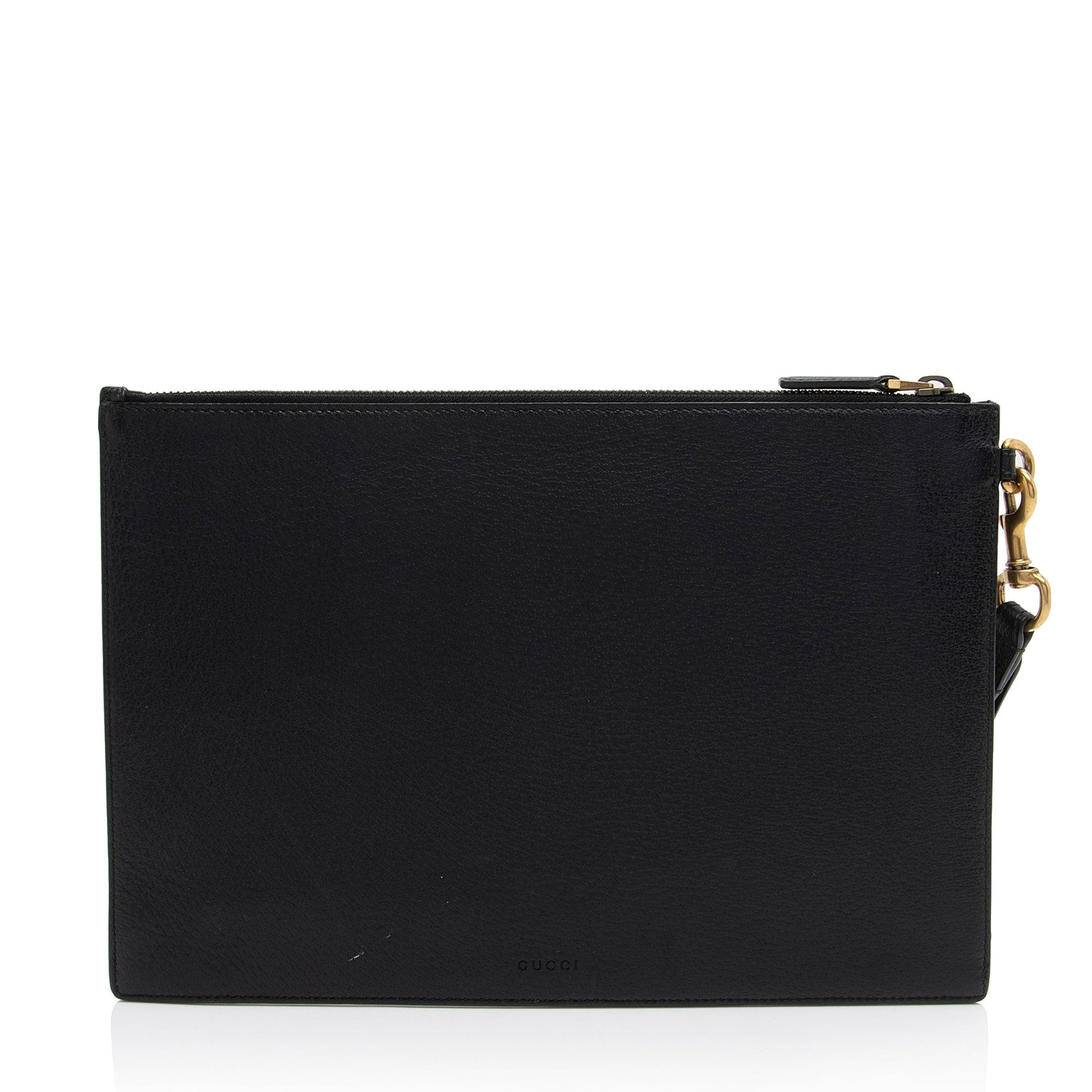 Gucci GG Marmont Wristlet Calfskin Black Clutch Bag