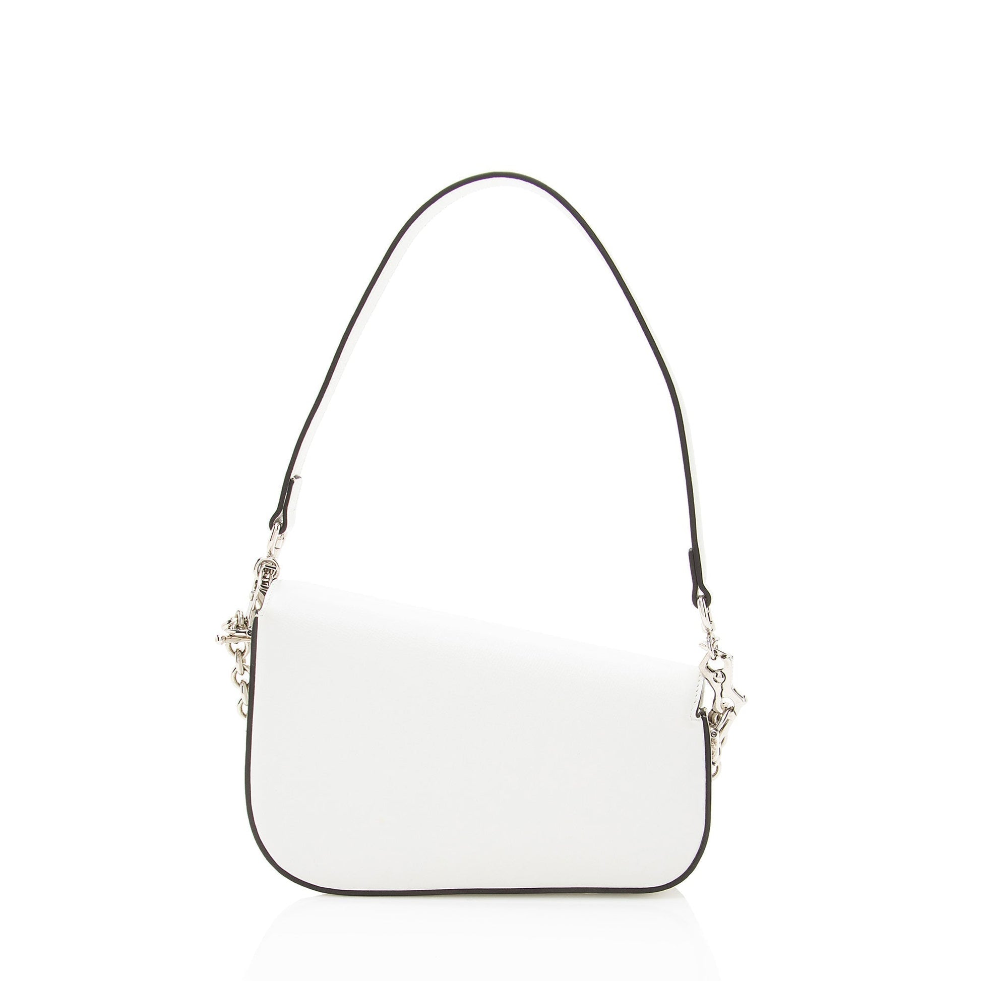 Gucci Horsebit Asymmetric Calfskin White Mini Shoulder Bag