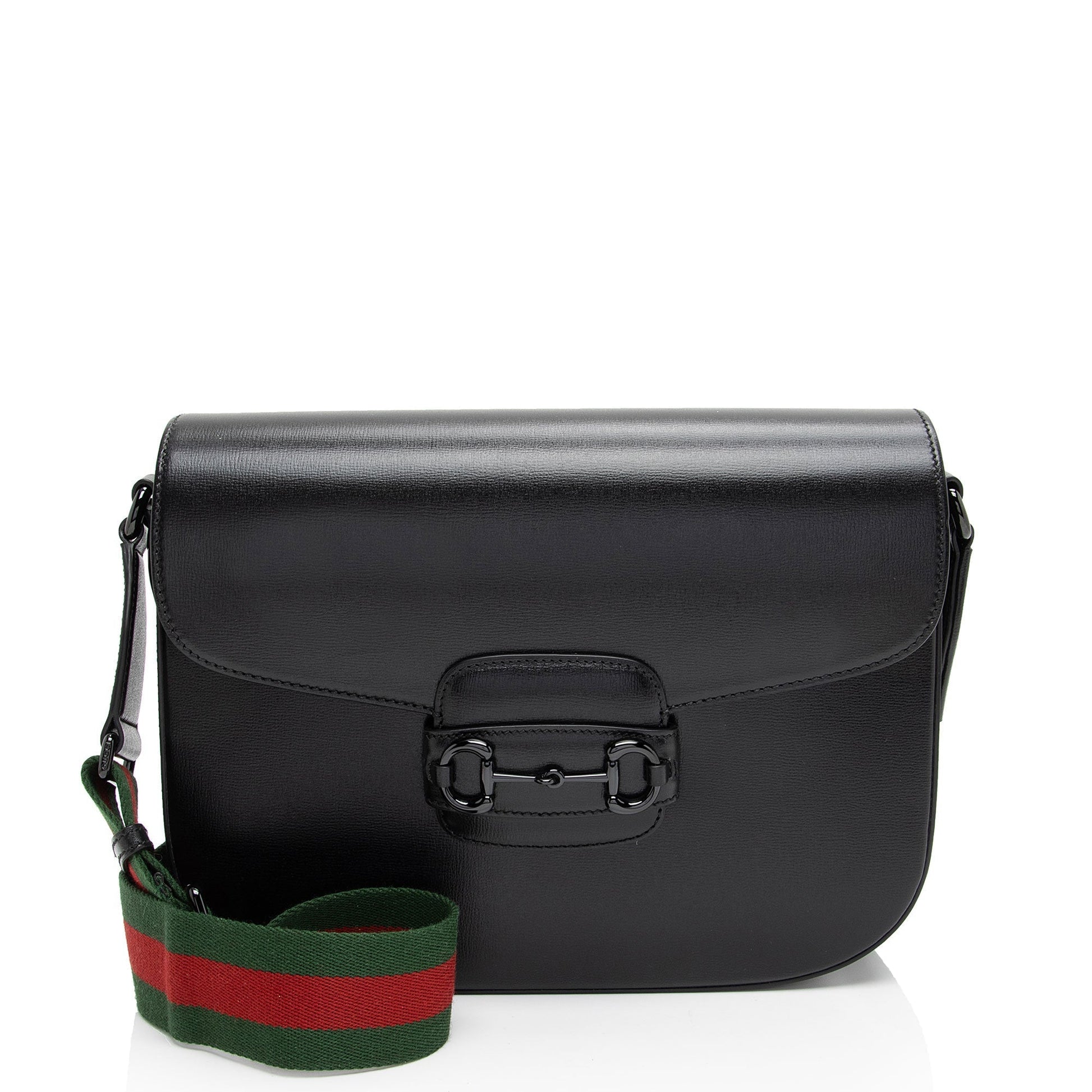 Gucci Web Horsebit SHF-SQoWjr Nylon Calfskin Black Crossbody Bag
