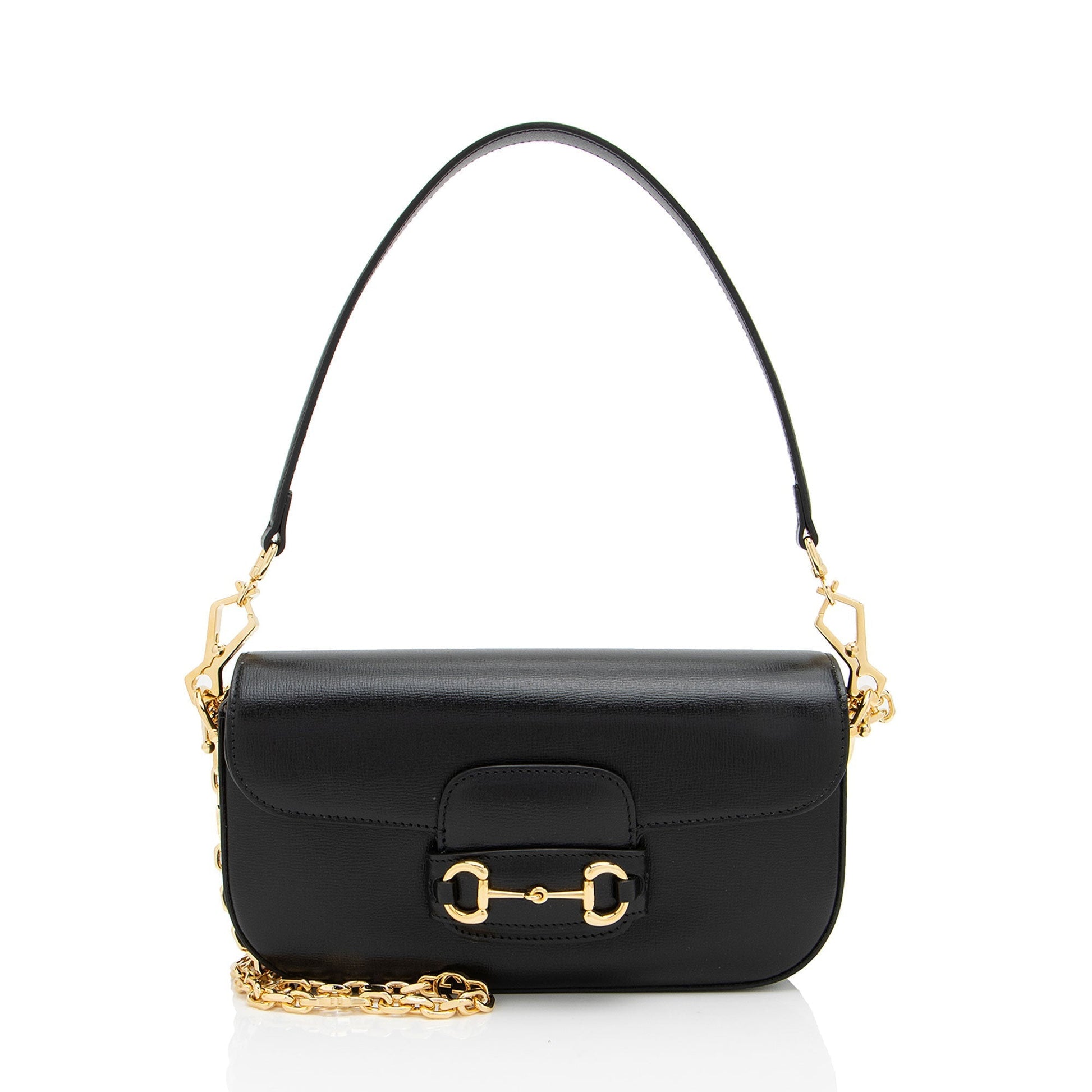 Gucci Horsebit Calfskin Black Small Shoulder Bag