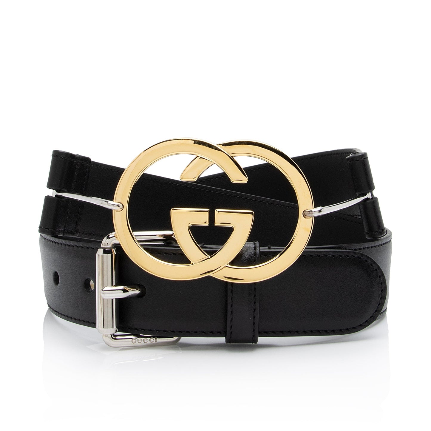 Gucci Interlocking G Belt - Size Calfskin Black Accessory Shf Bk2Wgv