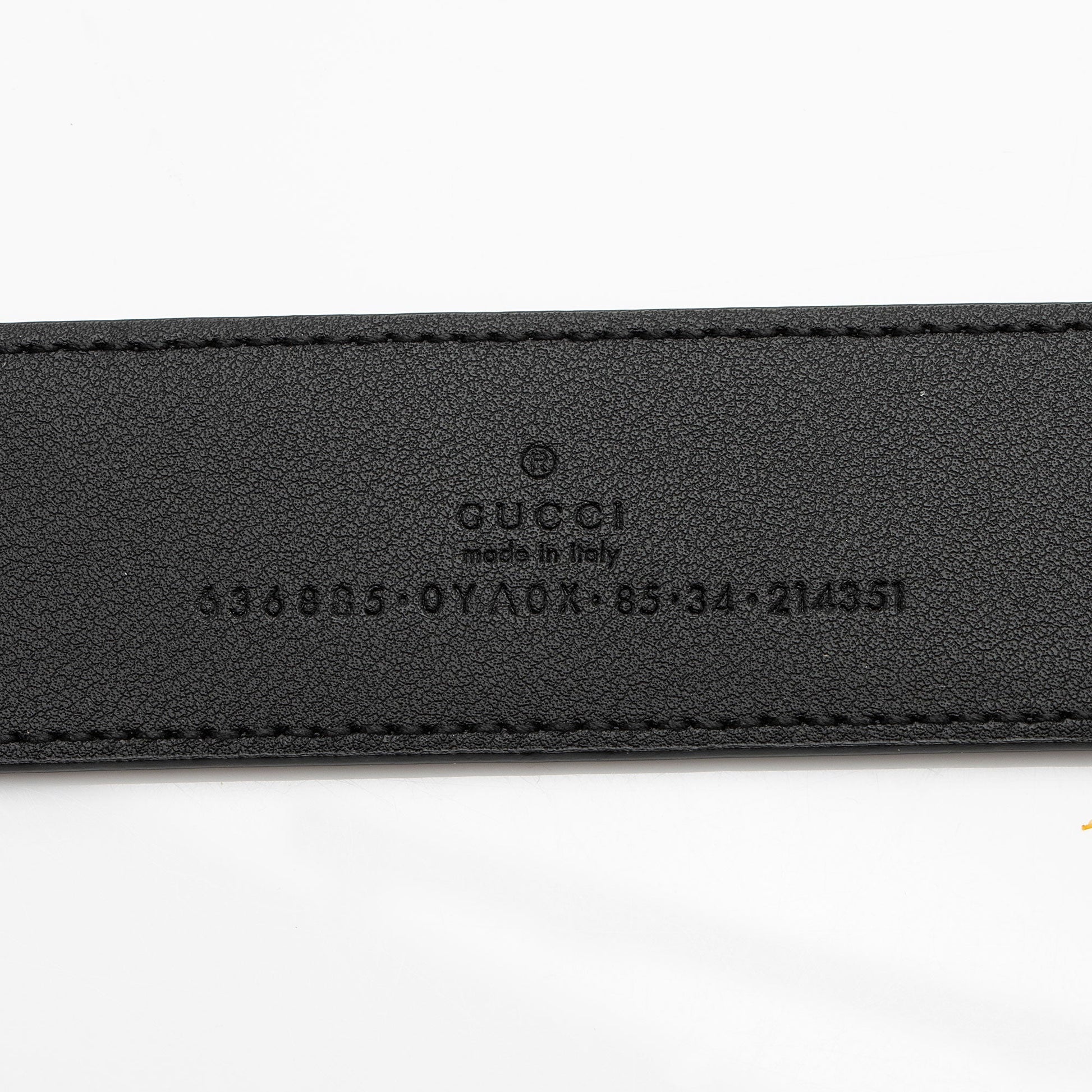 Gucci Interlocking G Belt - Size Calfskin Black Accessory