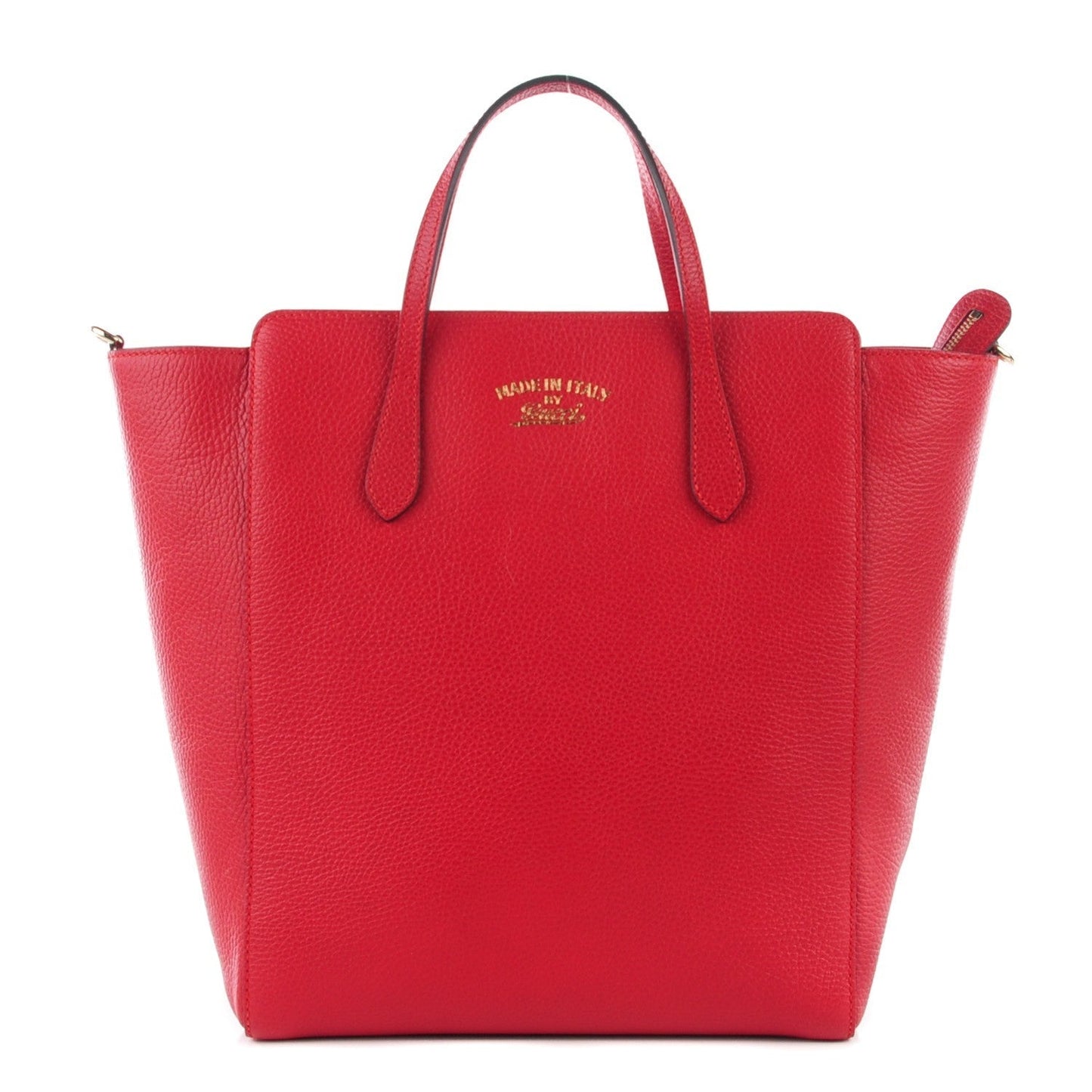 Gucci PEBBLED Leather Calfskin Medium Top Handle Tote Bag