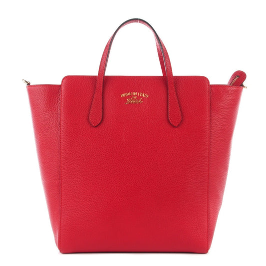 Gucci PEBBLED Leather Calfskin Medium Top Handle Tote Bag