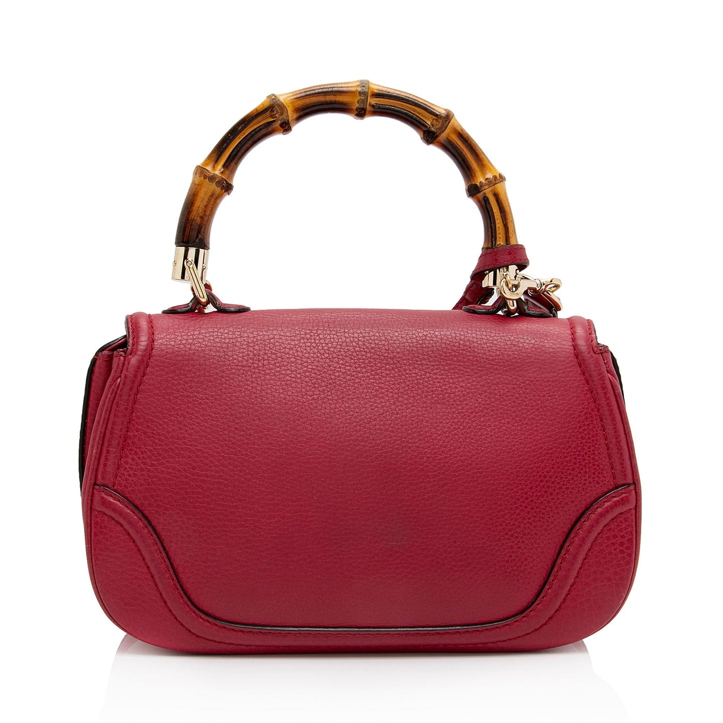 Gucci New Bamboo SHF-v2KUgA Leather Calfskin Pink Top Handle Satchel Bag