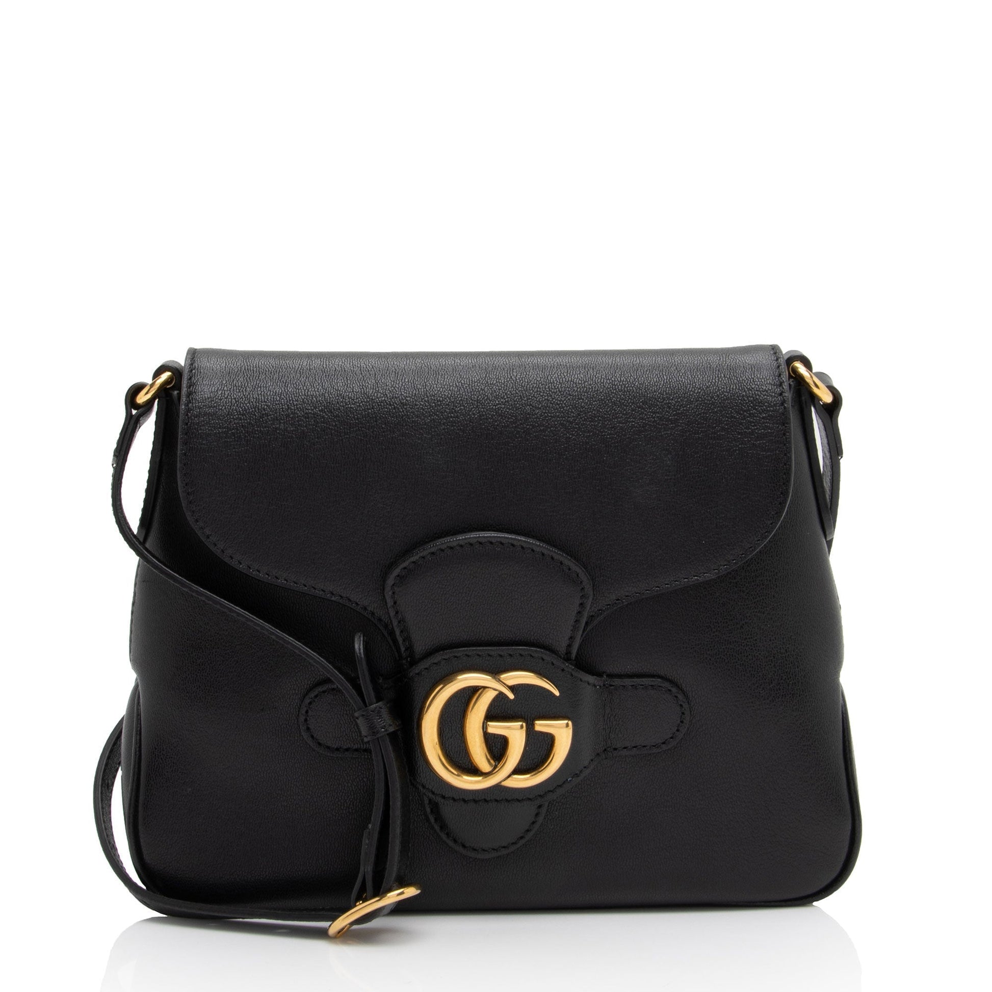 Gucci New Sakai Lux Dahlia SHF-Cq19DH Calfskin Black Small Crossbody Bag