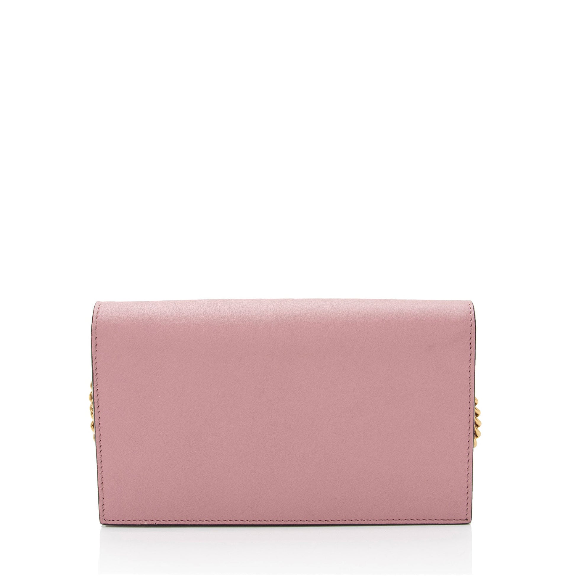 Gucci Peony Pearly Wallet on Chain Leather Calfskin Pink Mini Crossbody Bag