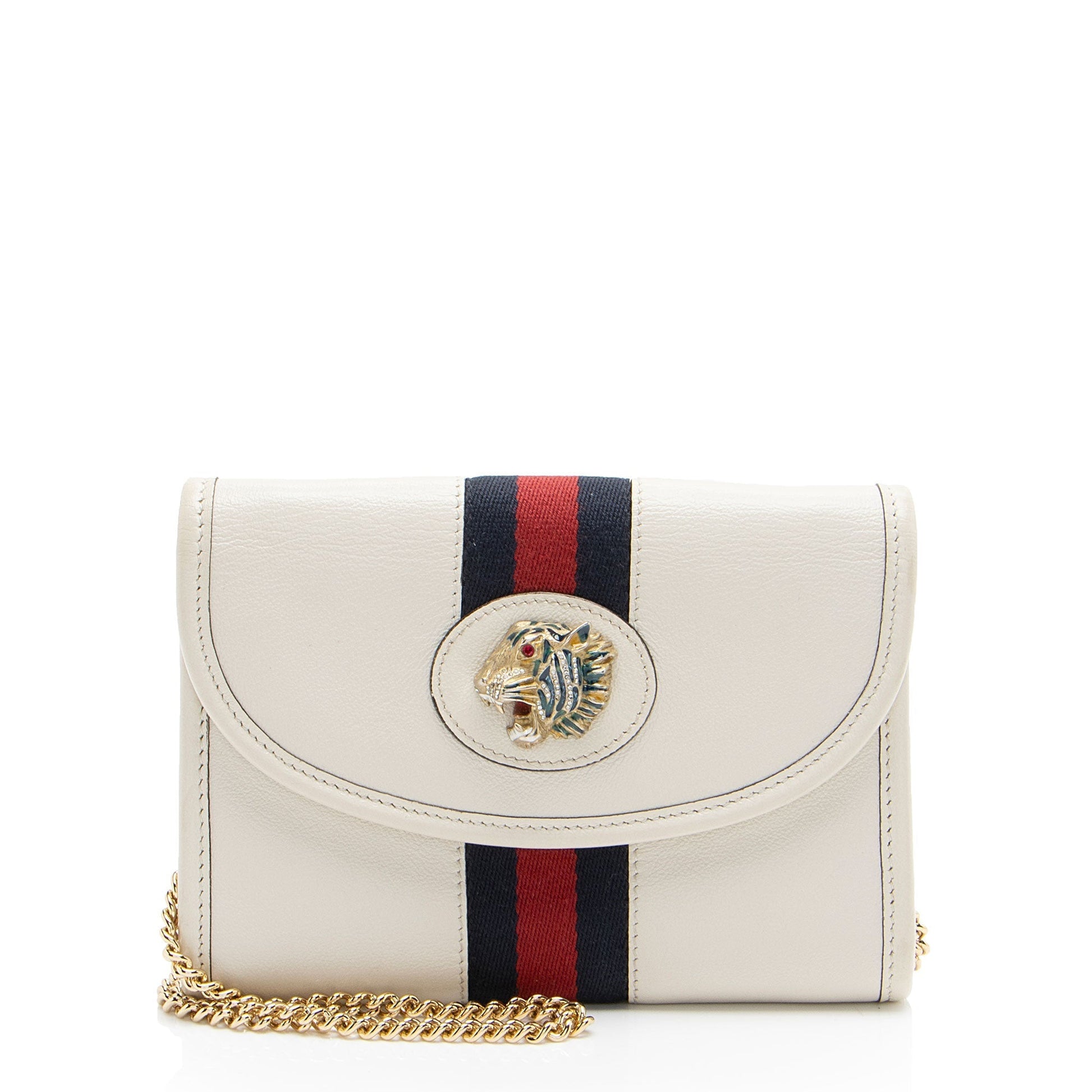 Gucci Rajah Flap SHF-ofd1Mc Nylon Calfskin White Mini Crossbody Bag