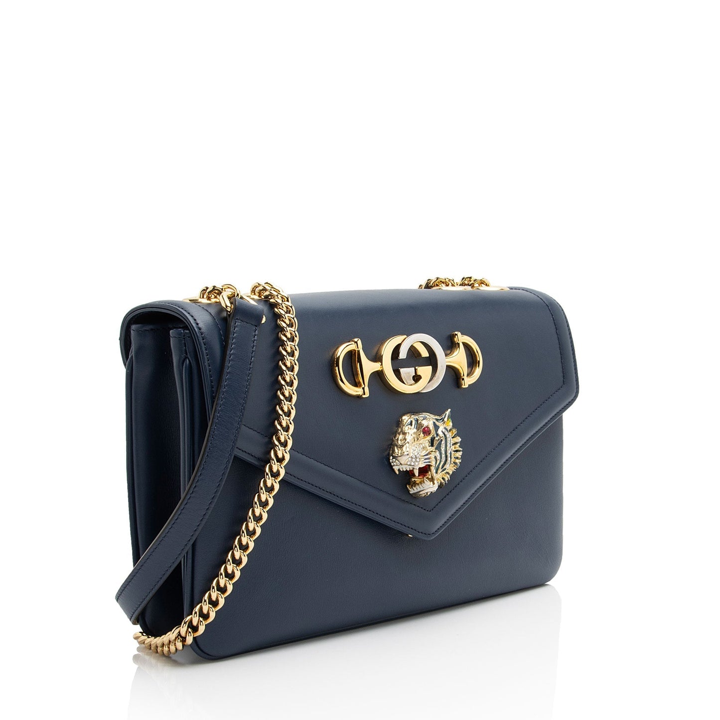 Gucci Rajah Zumi SHF-bv9Xhf Calfskin Blue Medium Crossbody Bag