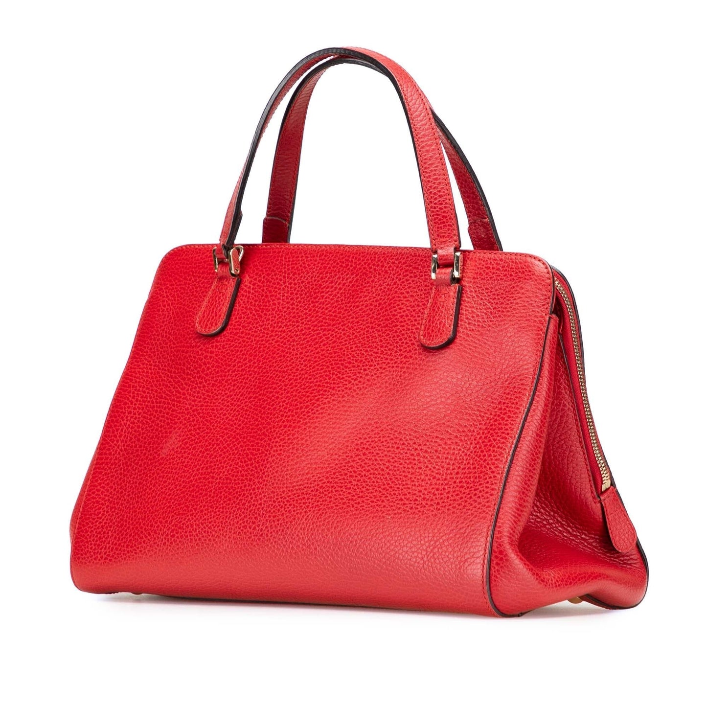 Gucci Swing Calf Calfskin Red Top Handle Satchel Bag