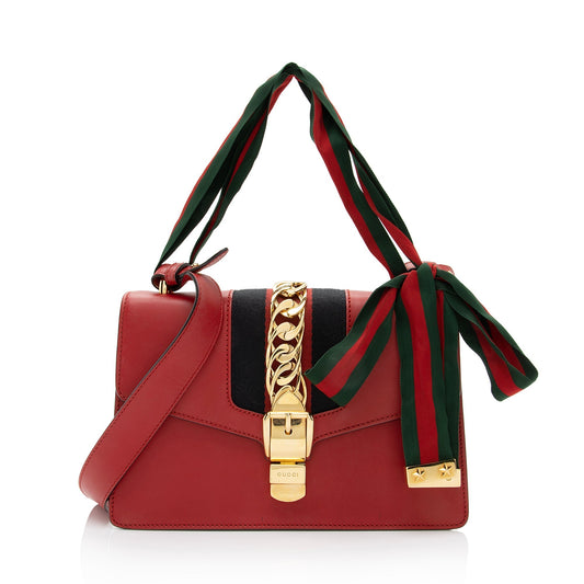 Gucci Sylvie SHF-eOUvJC Nylon Calfskin Red Small Shoulder Bag