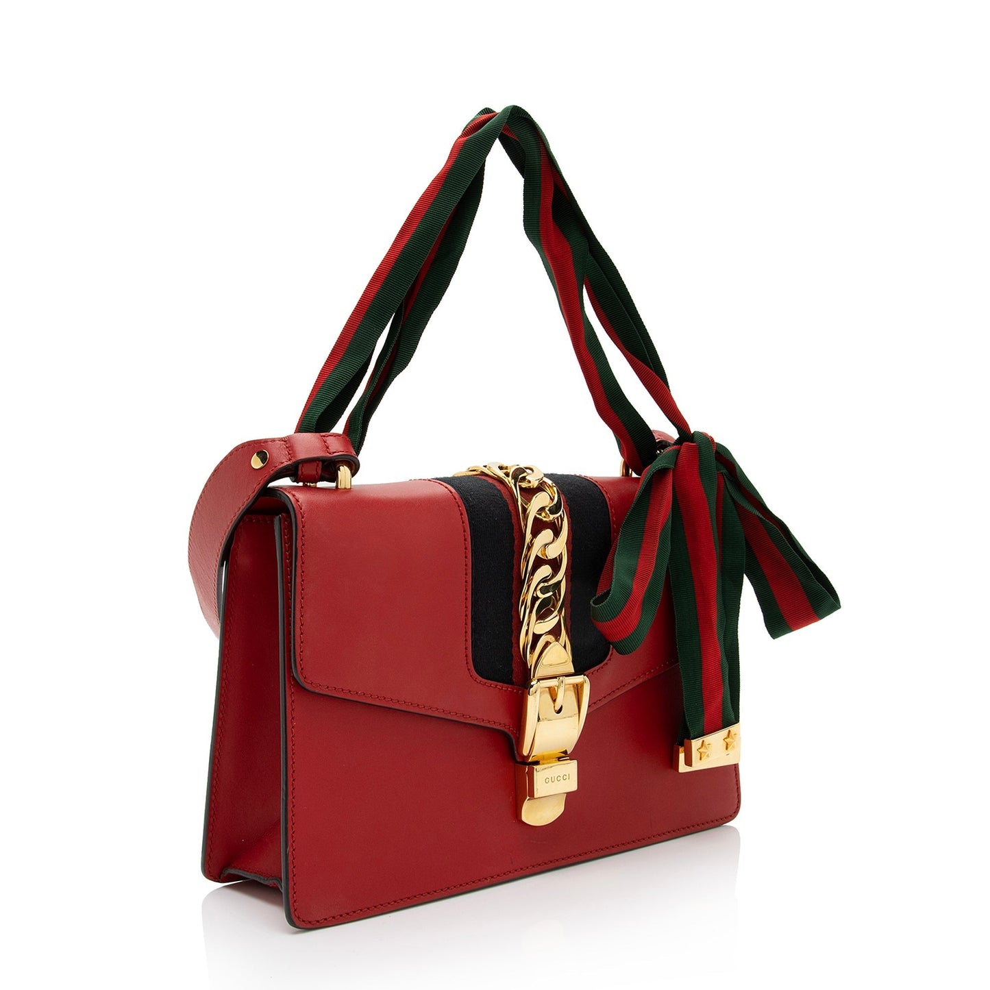 Gucci Sylvie SHF-eOUvJC Nylon Calfskin Red Small Shoulder Bag