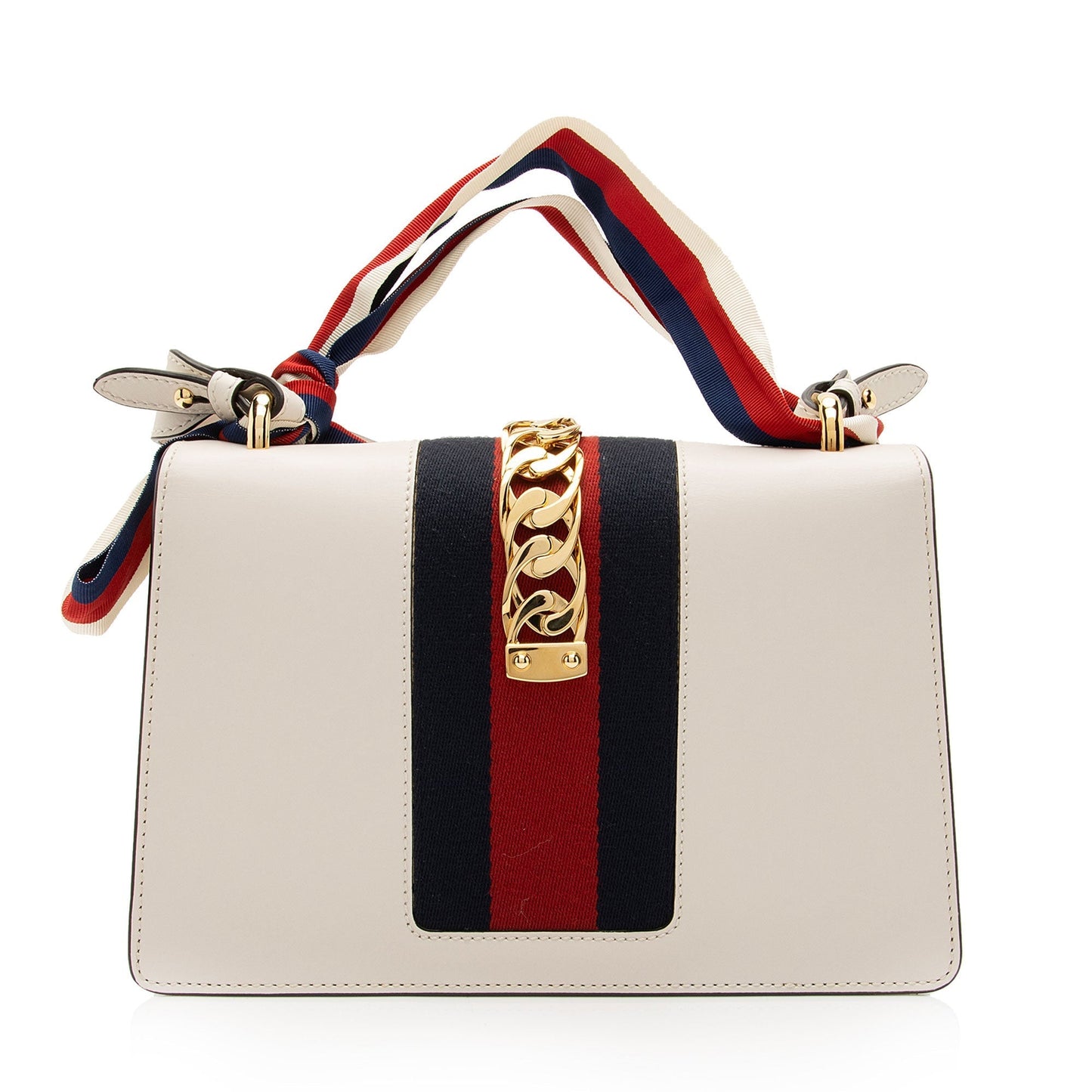 Gucci Sylvie SHF-Cn9quR Nylon Calfskin White Small Shoulder Bag