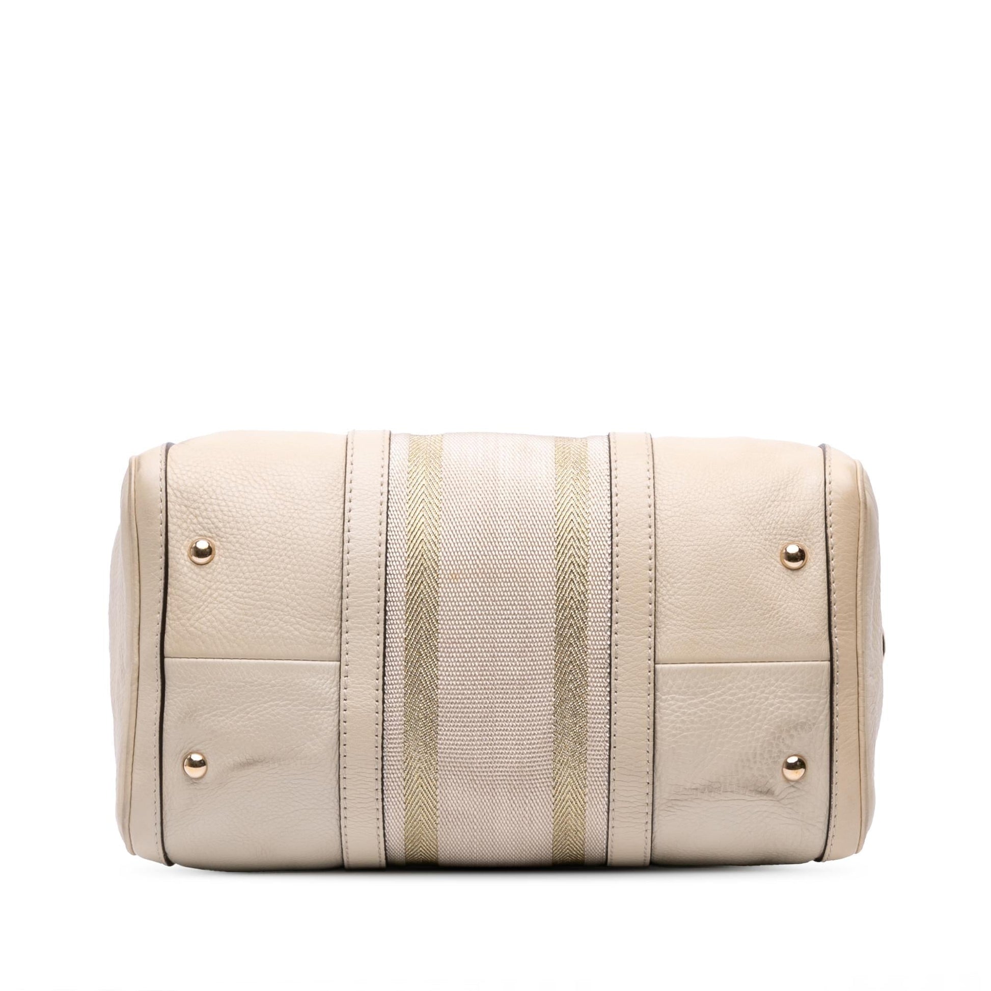 Gucci Web Joy Boston Calf Calfskin Brown Satchel Bag