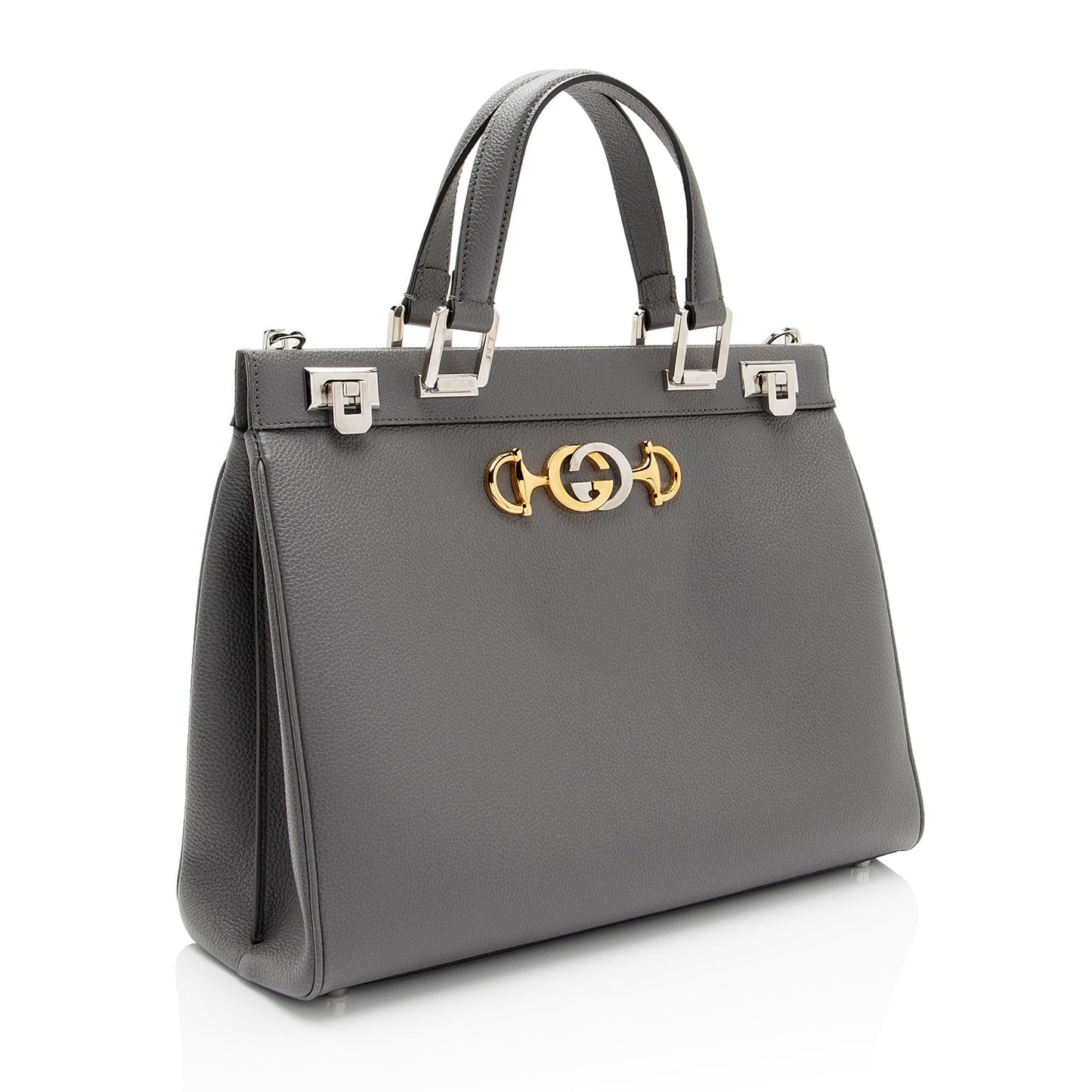 Gucci Zumi SHF-jQjYJ8 Leather Calfskin Grey Medium Tote Bag