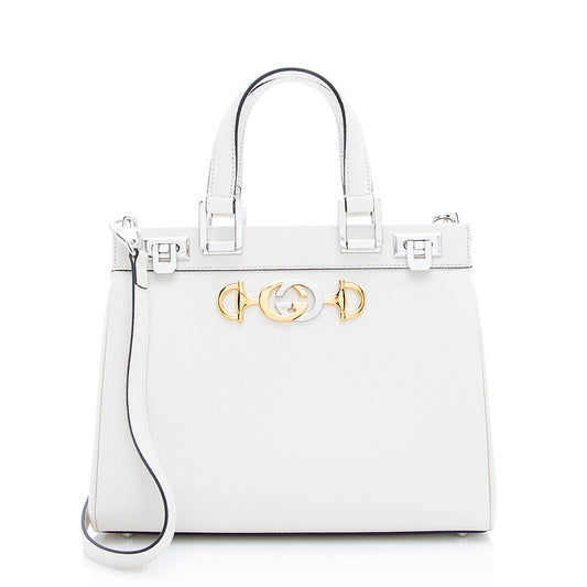 Gucci Zumi SHF Calfskin White Small Tote Bag