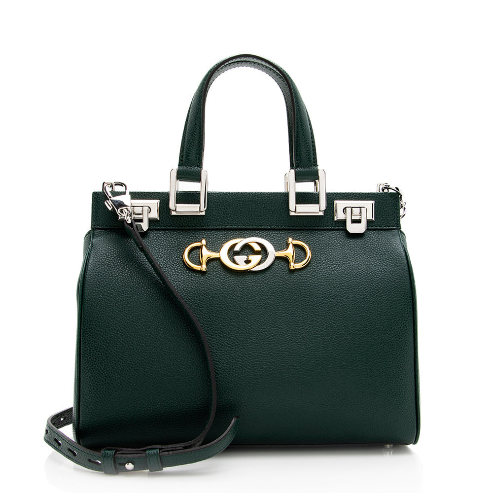 Gucci Zumi SHF Calfskin Green Small Tote Bag