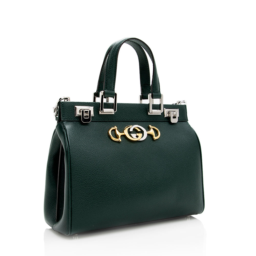 Gucci Zumi SHF Calfskin Green Small Tote Bag