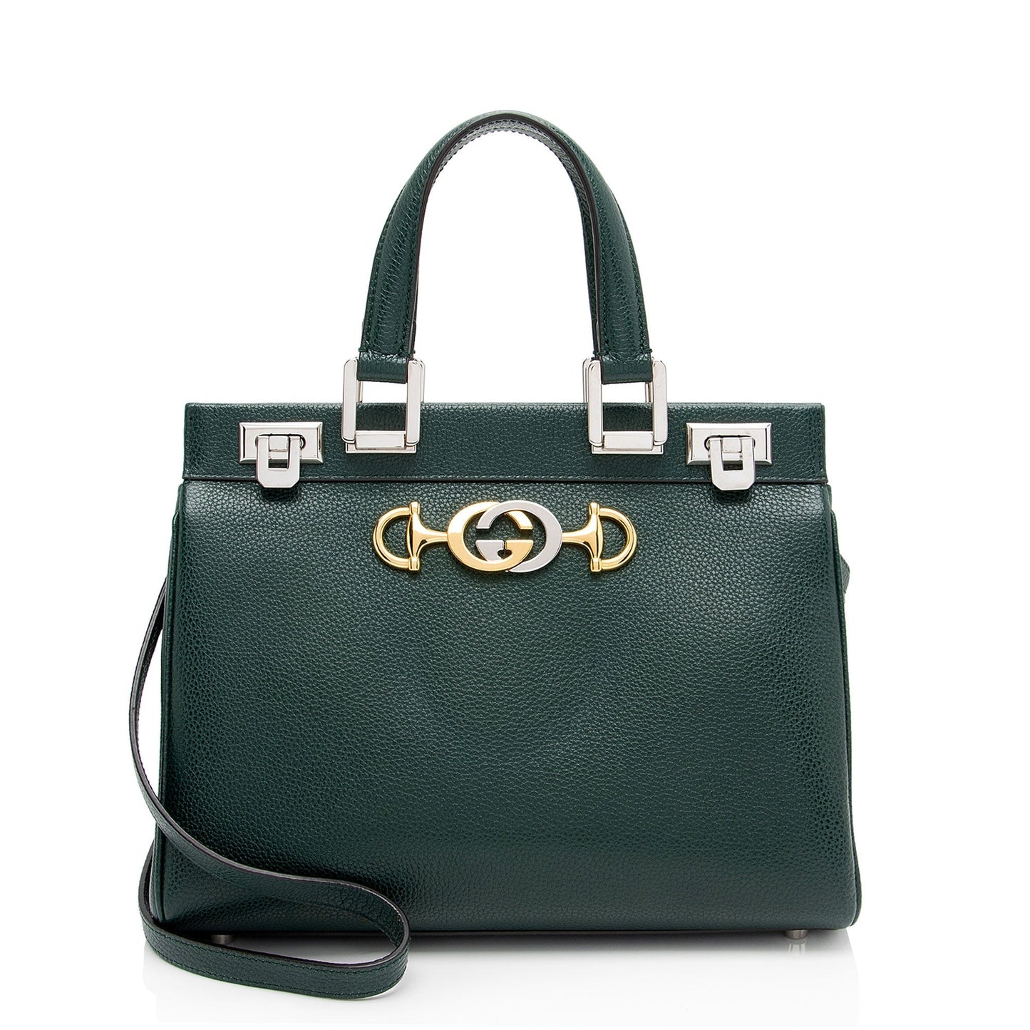 Gucci Zumi SHF-jAGkPq Calfskin Green Small Tote Bag