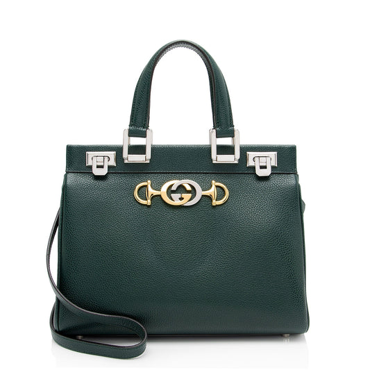 Gucci Zumi SHF-jAGkPq Calfskin Green Small Tote Bag