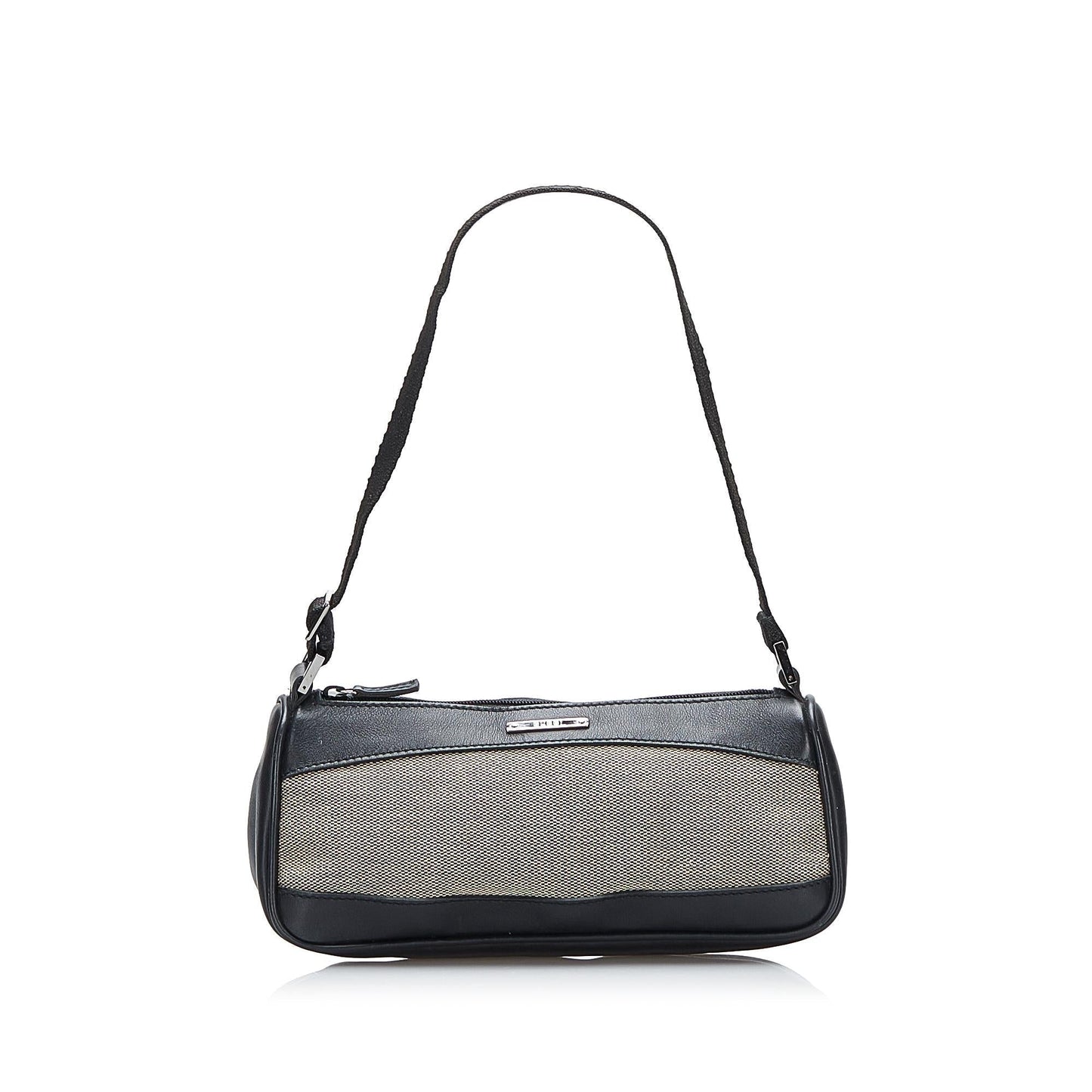 Gucci Baguette SHG-jVeAk8 Canvas Calf Black Grey Handbag
