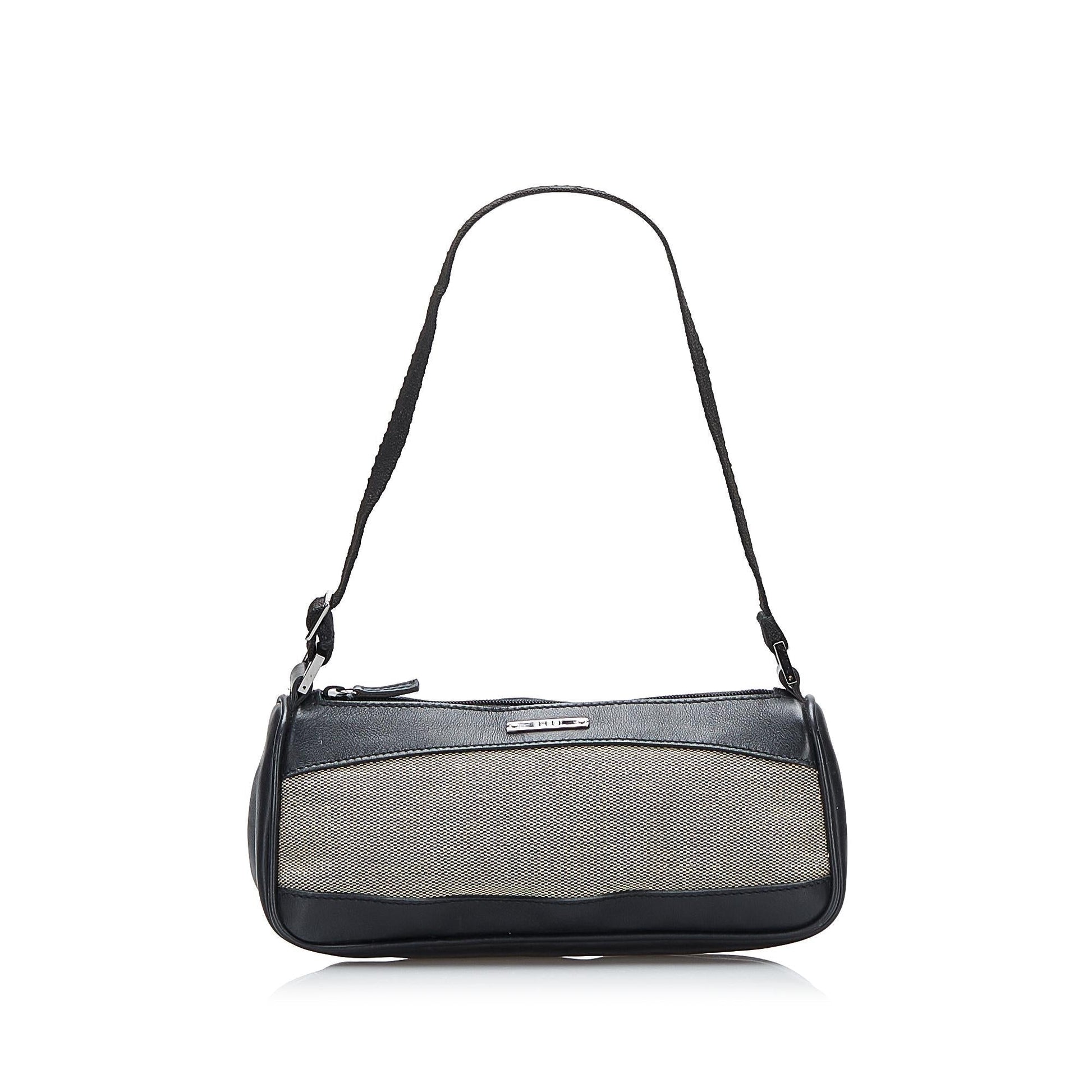 Gucci Baguette SHG-jVeAk8 Canvas Calf Black Grey Handbag