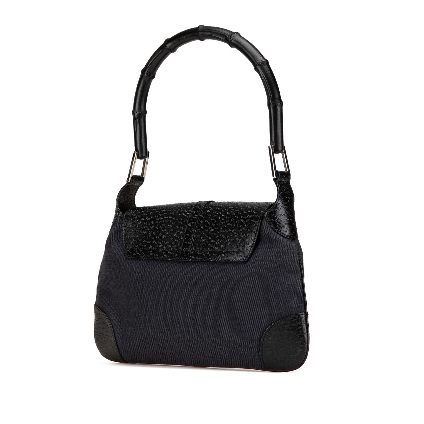 Gucci Bamboo Jackie Canvas Black Shoulder Bag
