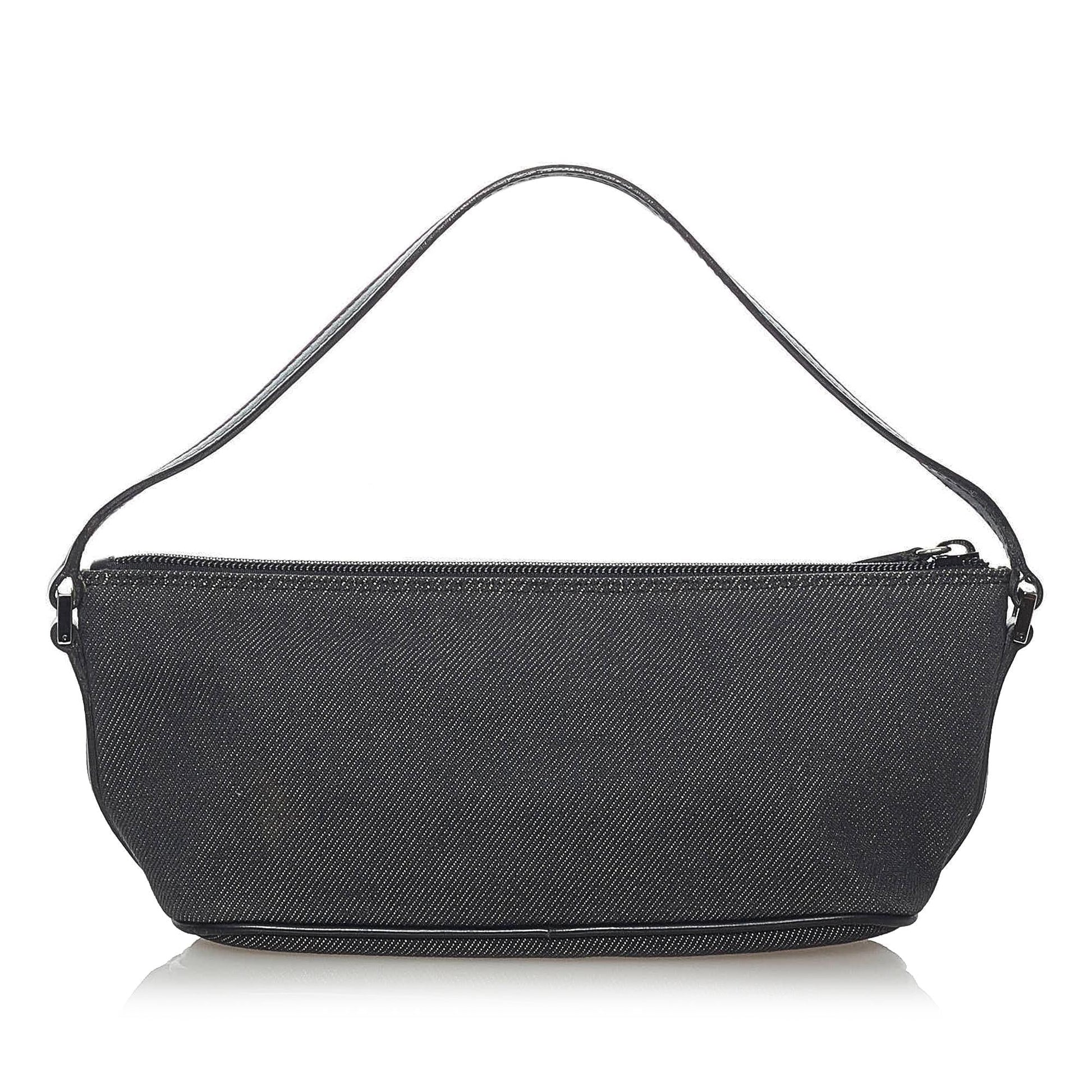 Gucci Boat Baguette SHG Canvas Black Handbag