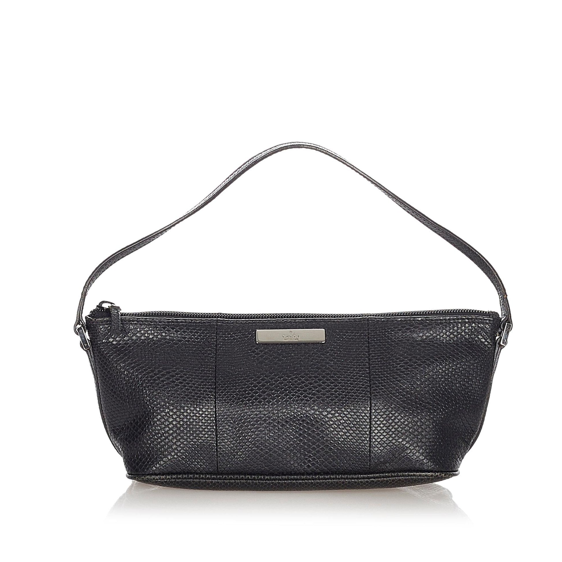 Gucci Boat SHG Canvas Black Handbag Boat Shg