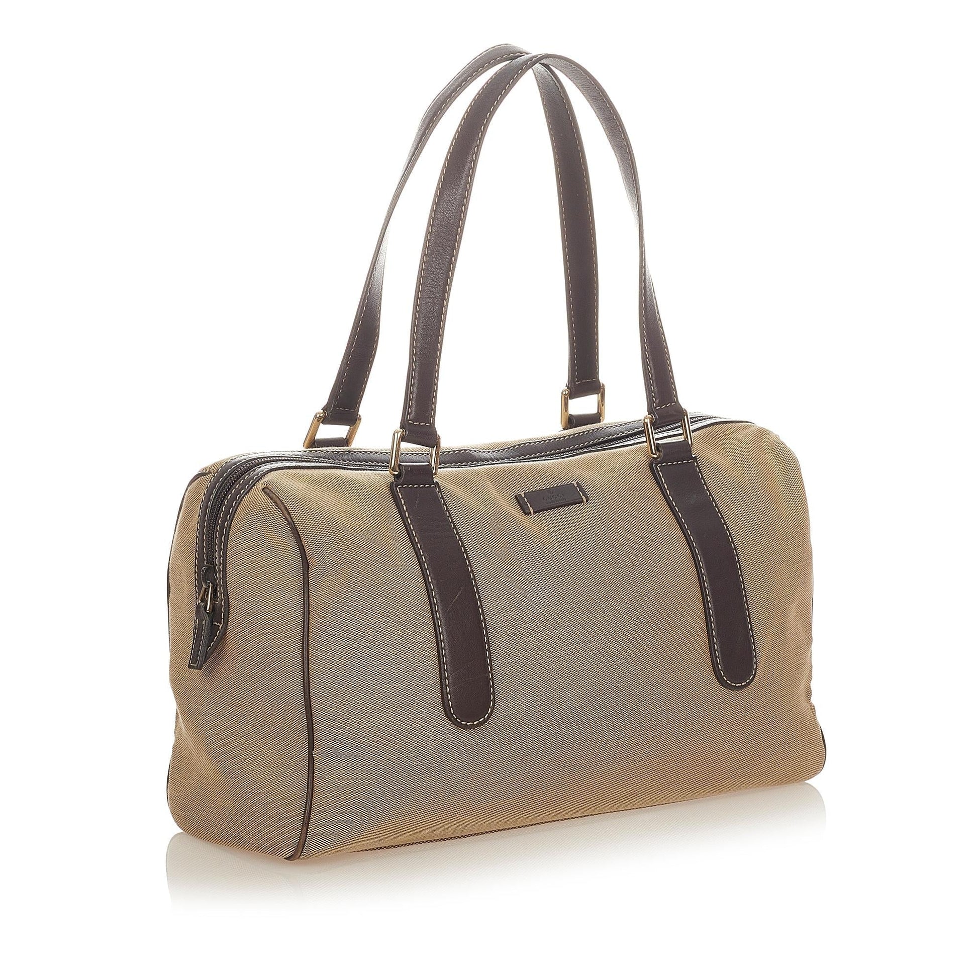 Gucci Boston SHG Canvas Brown Satchel Bag 3