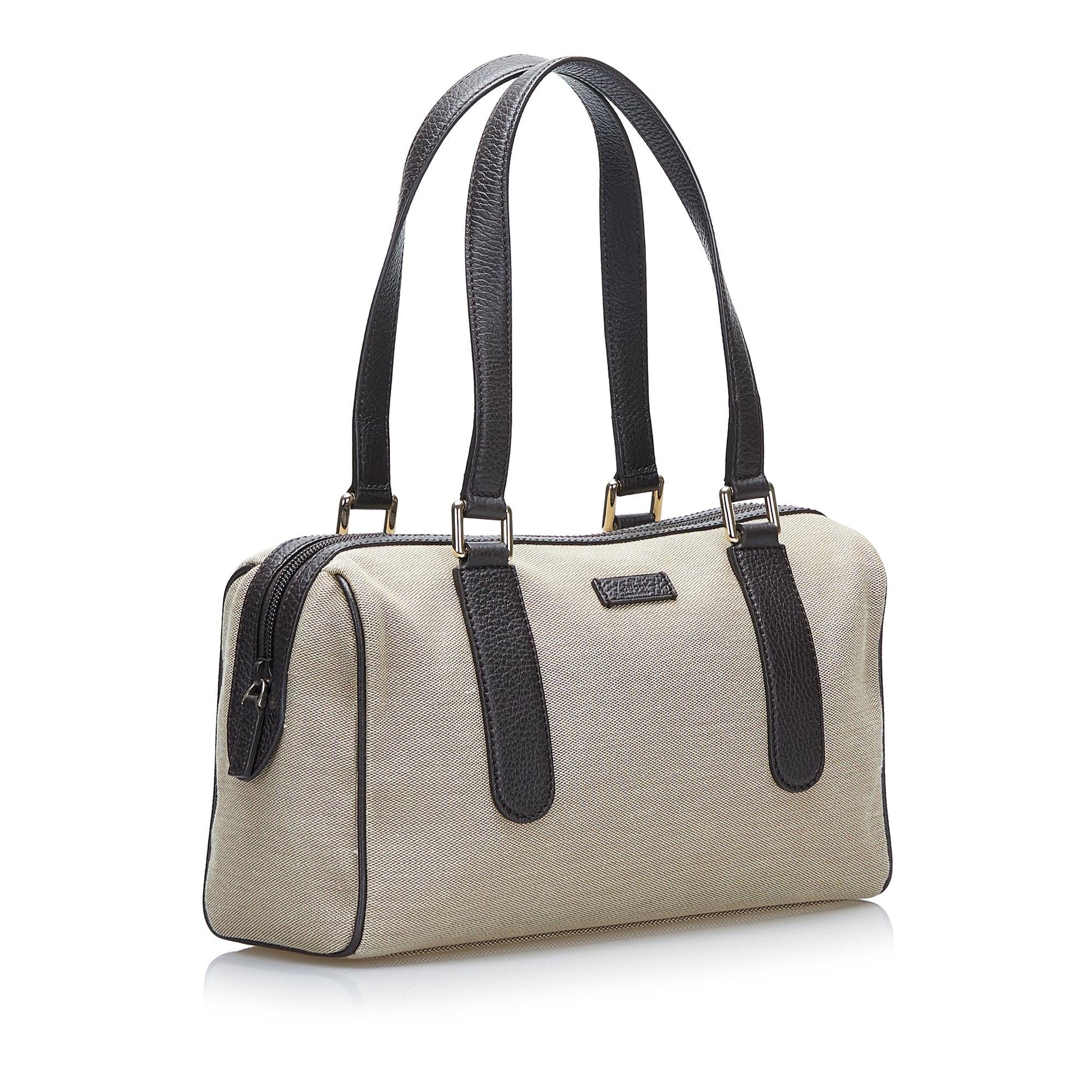 Gucci Boston SHG Canvas Brown Satchel Bag