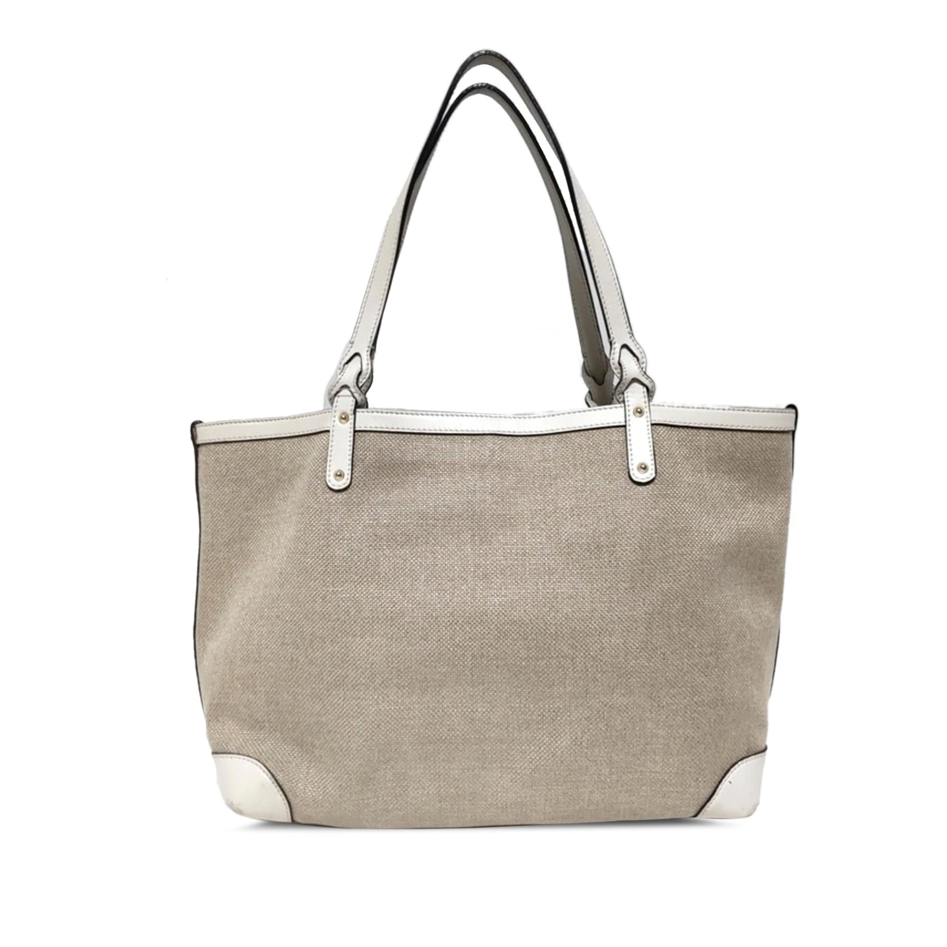Gucci Craft SHG- V8c3 Canvas Calf White Brown Tote Bag