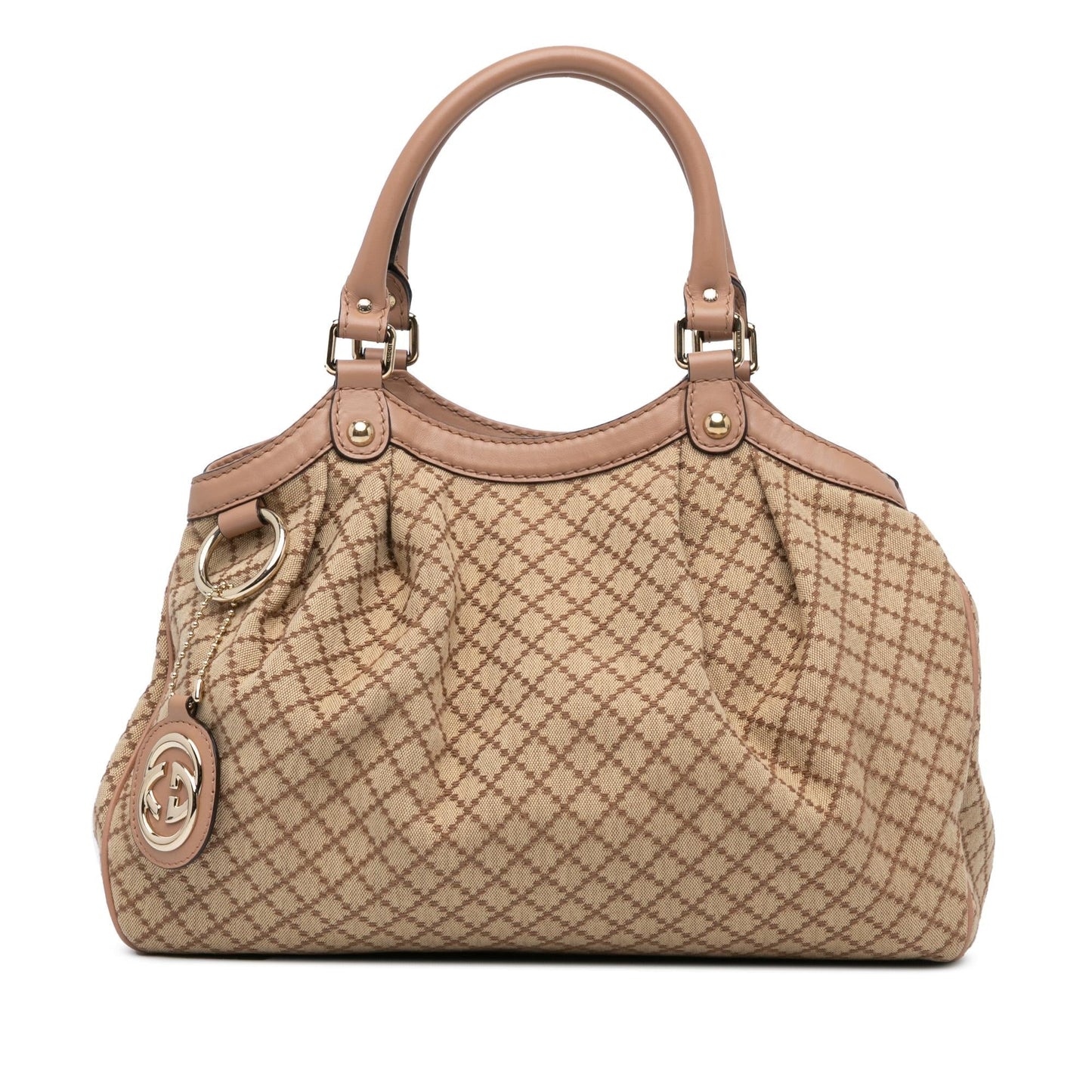 Gucci Diamante Sukey SHG-ImLLQU Canvas Calf Brown Tote Bag