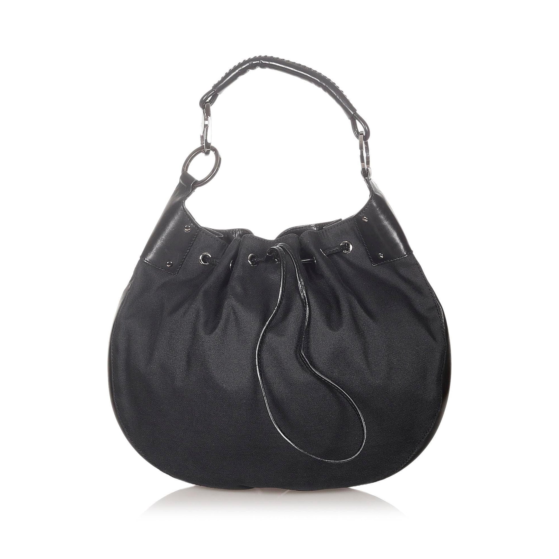 Gucci Drawstring SHG Canvas Black Jewelry