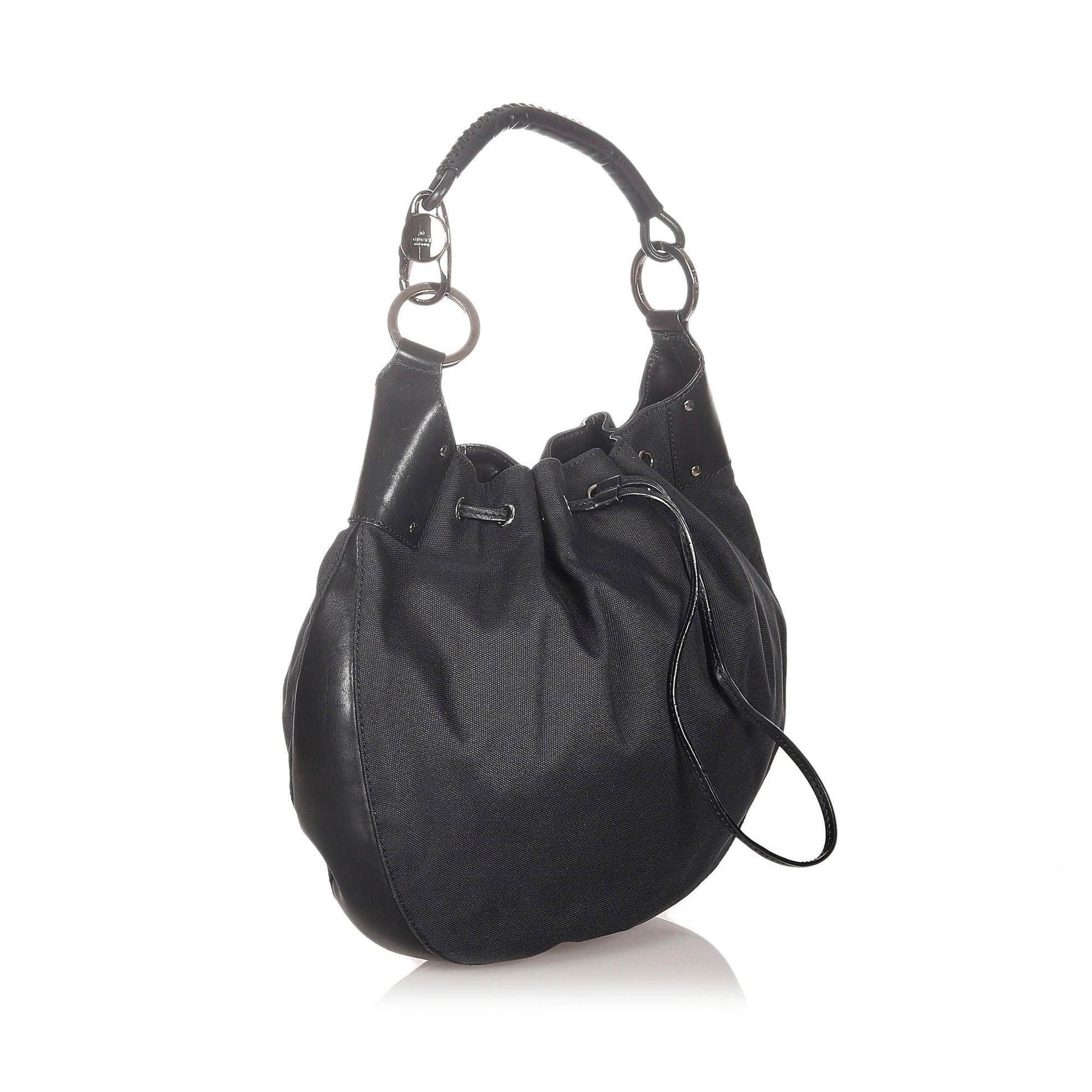 Gucci Drawstring SHG Canvas Black Jewelry