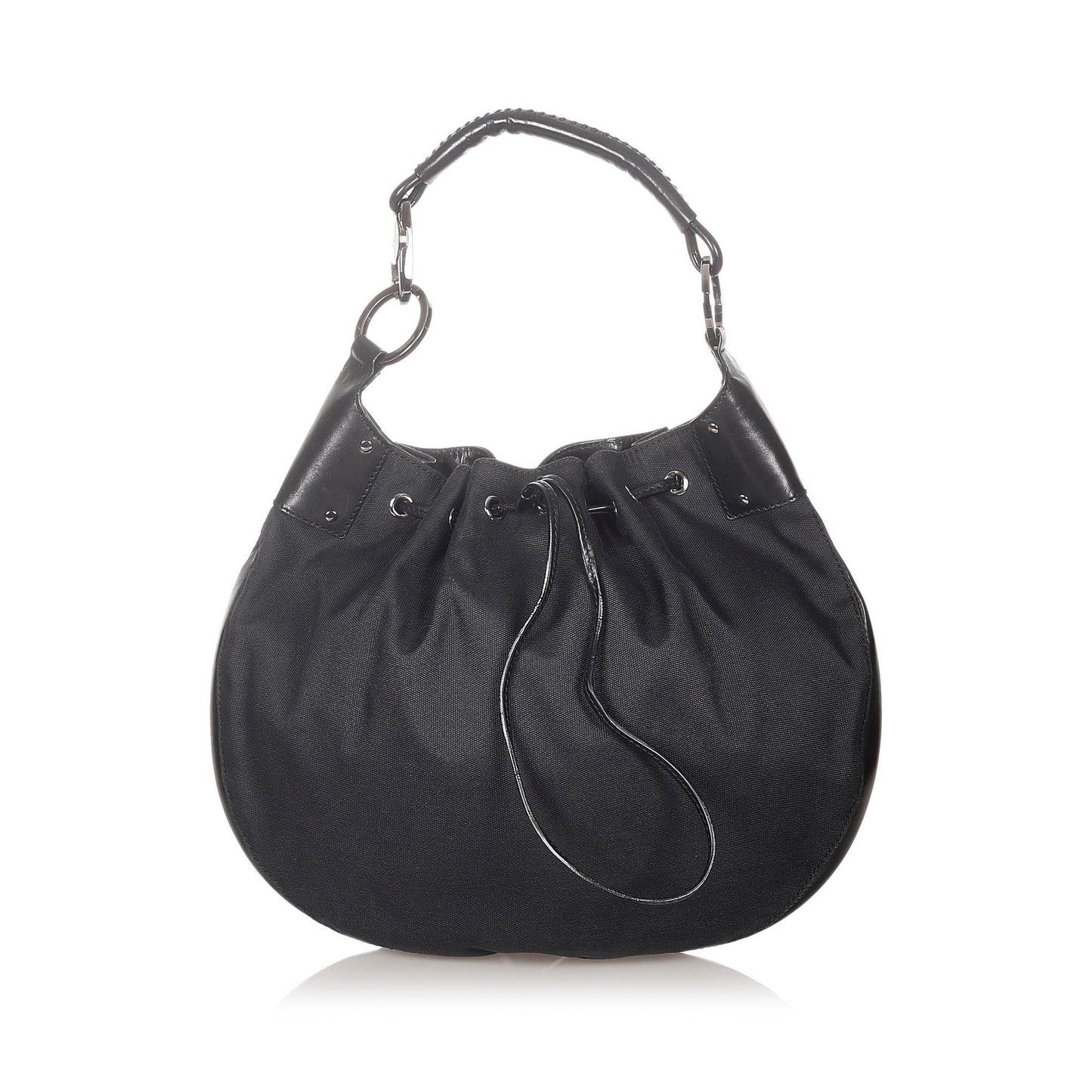 Gucci Drawstring SHG Canvas Black Jewelry Bag Shg