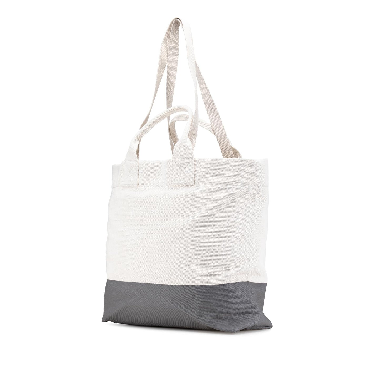 Gucci Embossed Canvas White Grey Logo Tote Bag