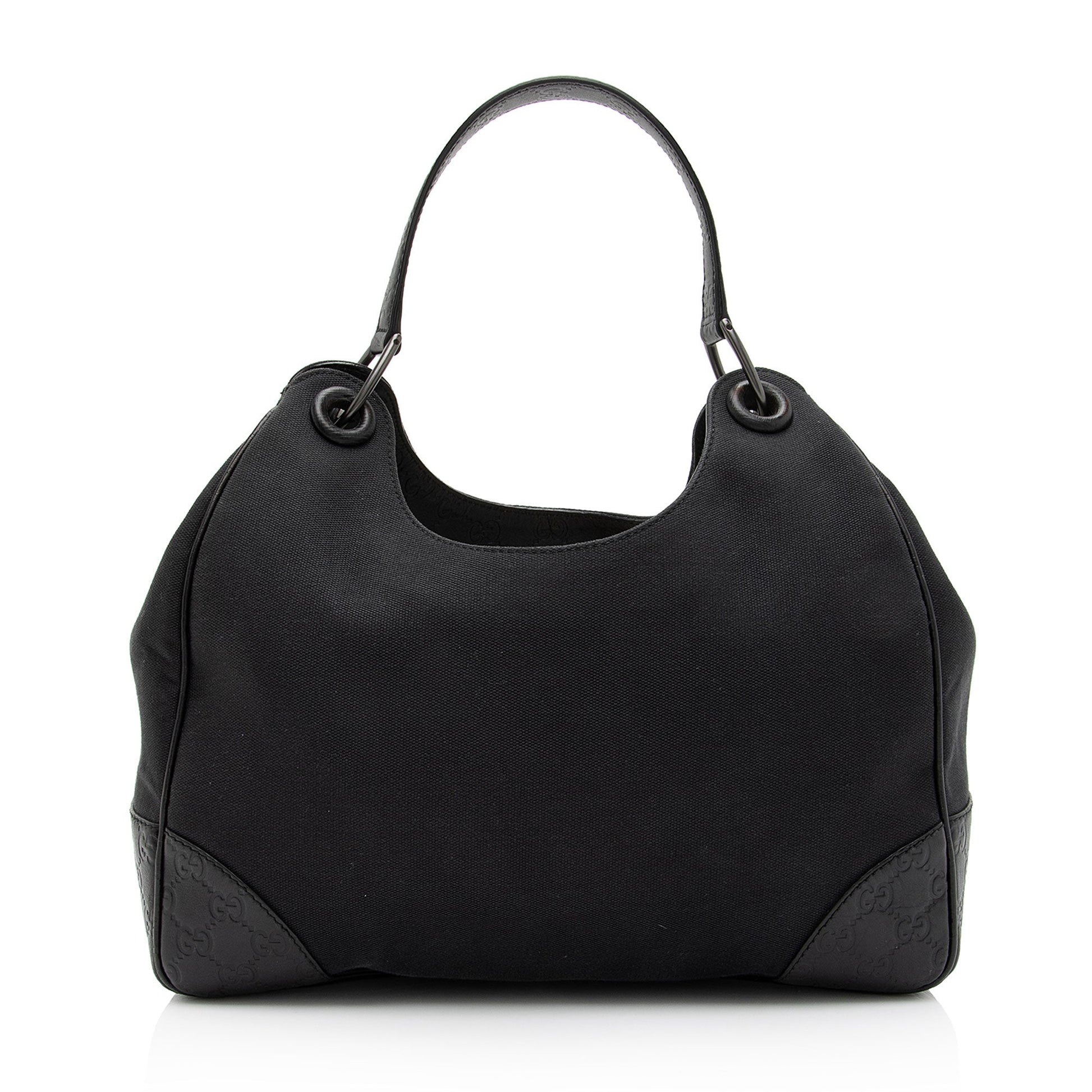 Gucci Guccissima Colbert SHF-CpDvCj Leather Canvas Black Shoulder Bag