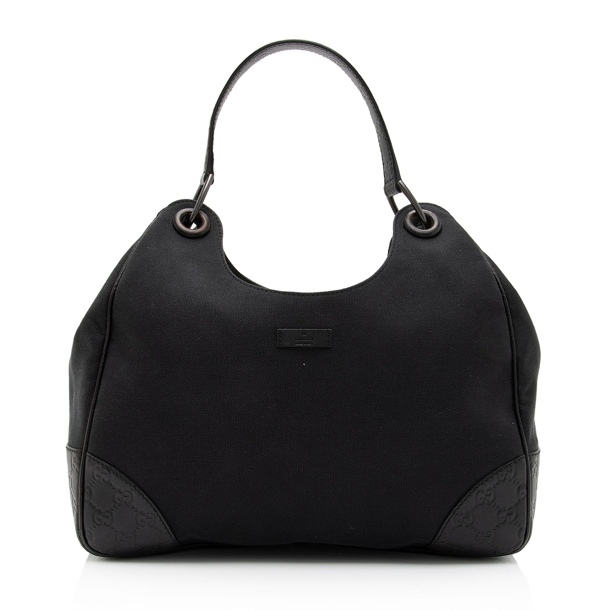 Gucci Guccissima Colbert SHF-CpDvCj Leather Canvas Black Shoulder Bag