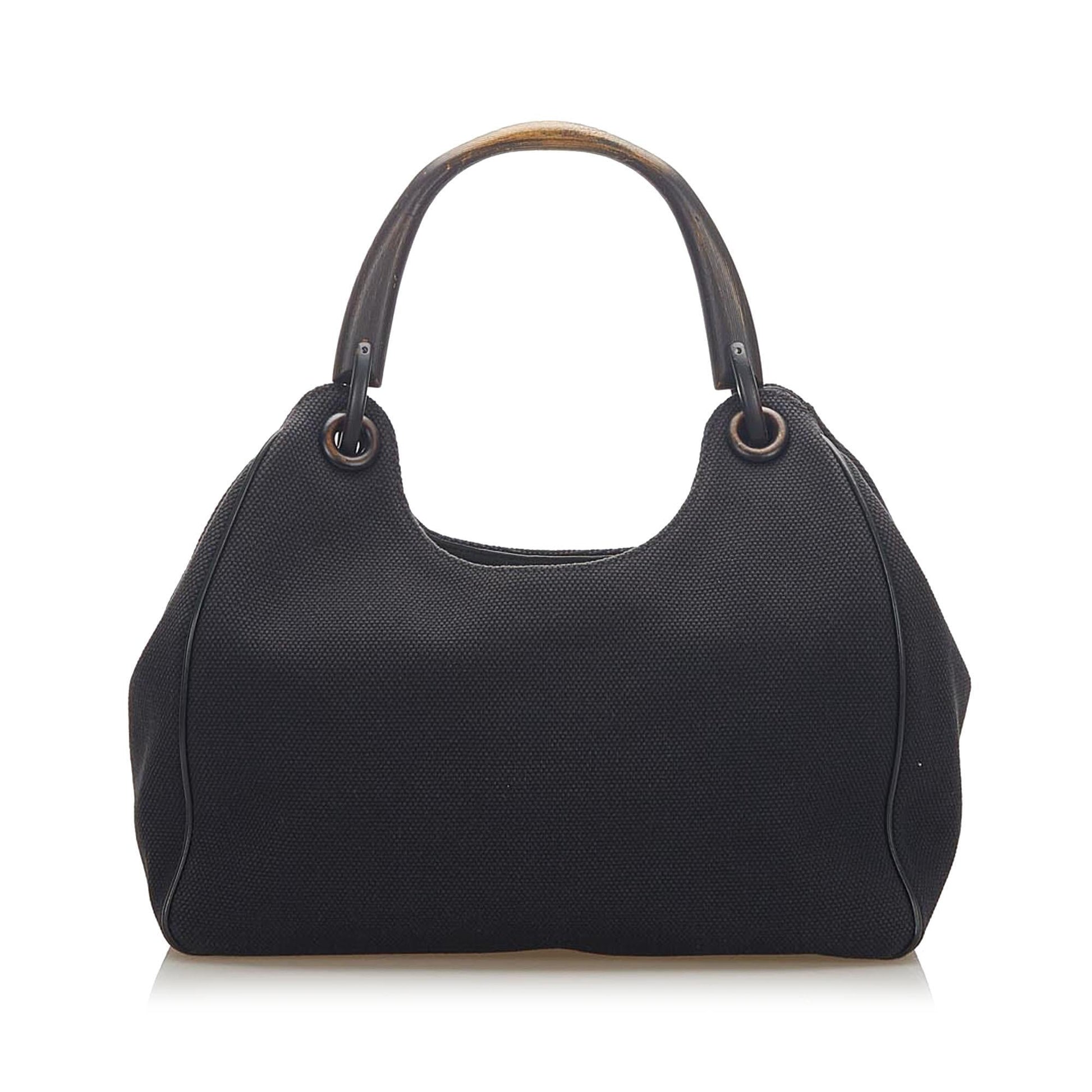 Gucci SHG Canvas Black Satchel Bag 4