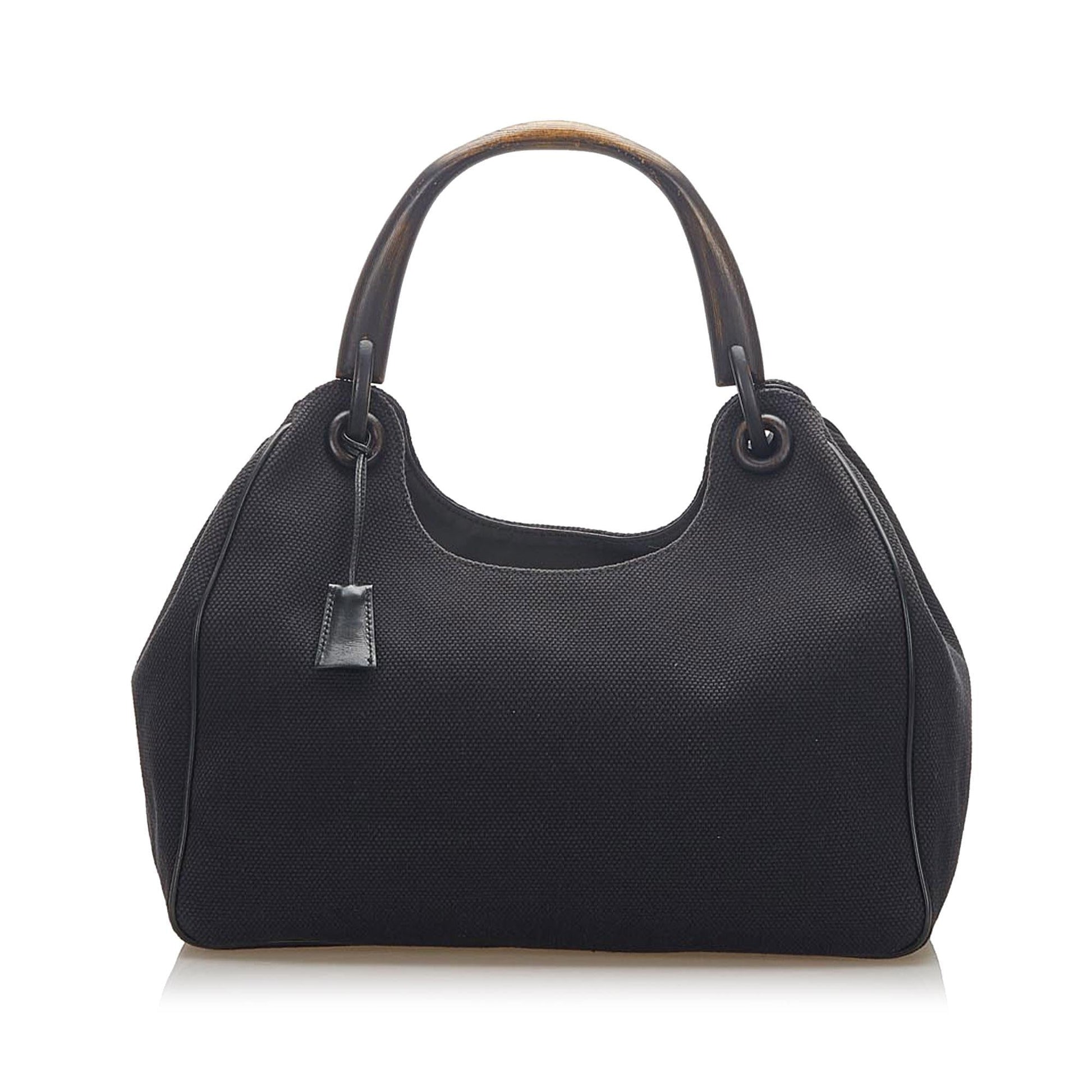 Gucci SHG Canvas Black Satchel Bag 4
