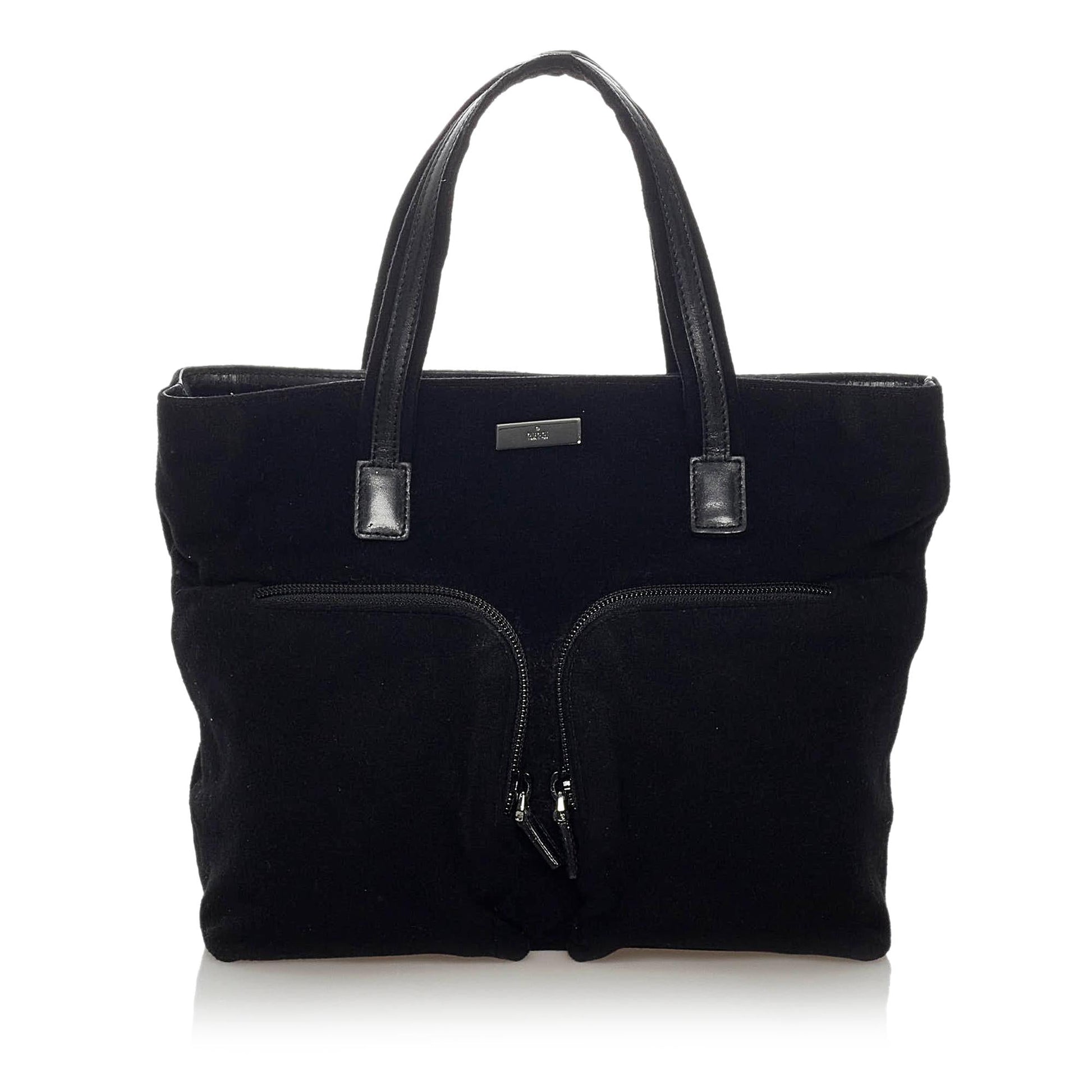 Gucci SHG Canvas Black Satchel Bag