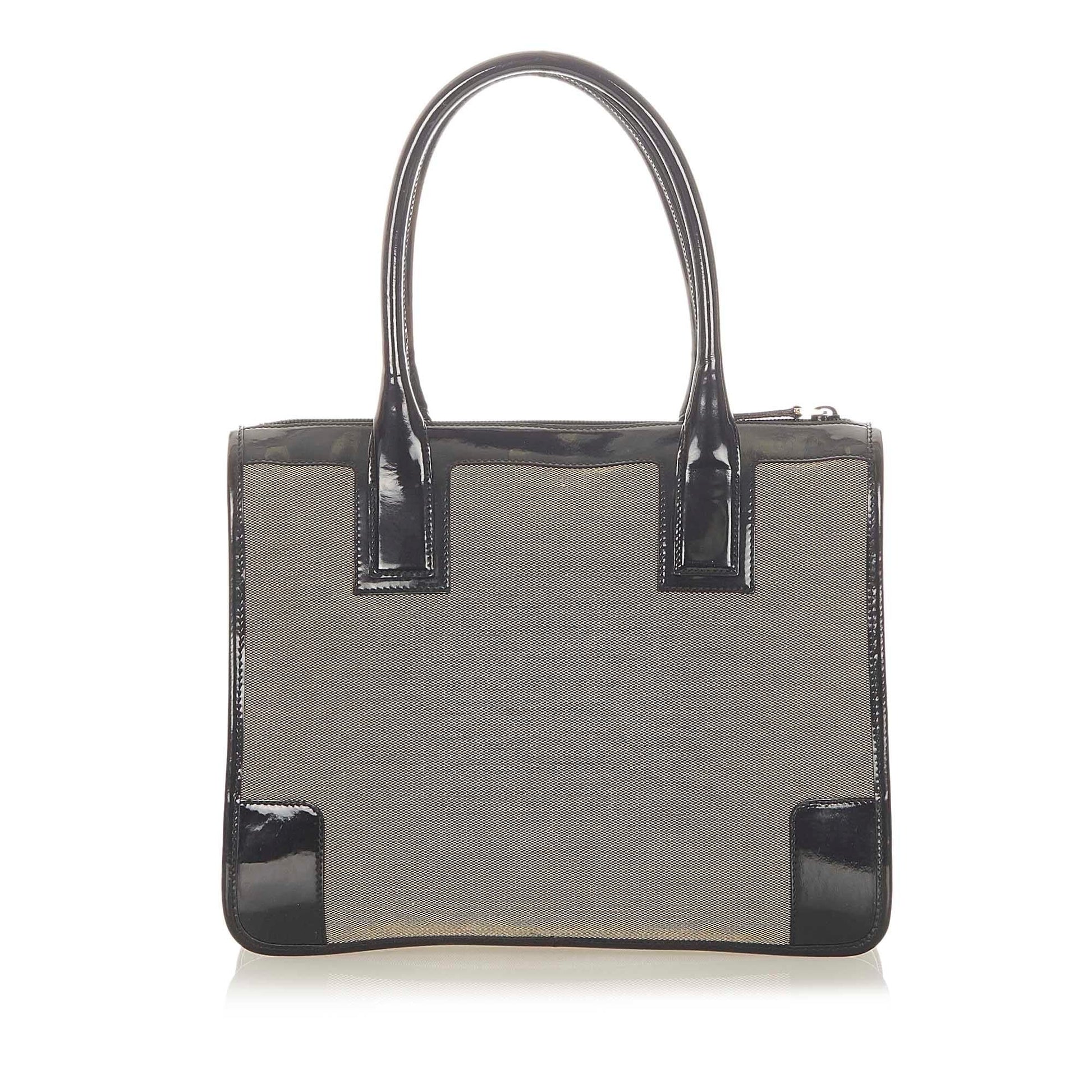 Gucci SHG Canvas Black Brown Satchel Bag