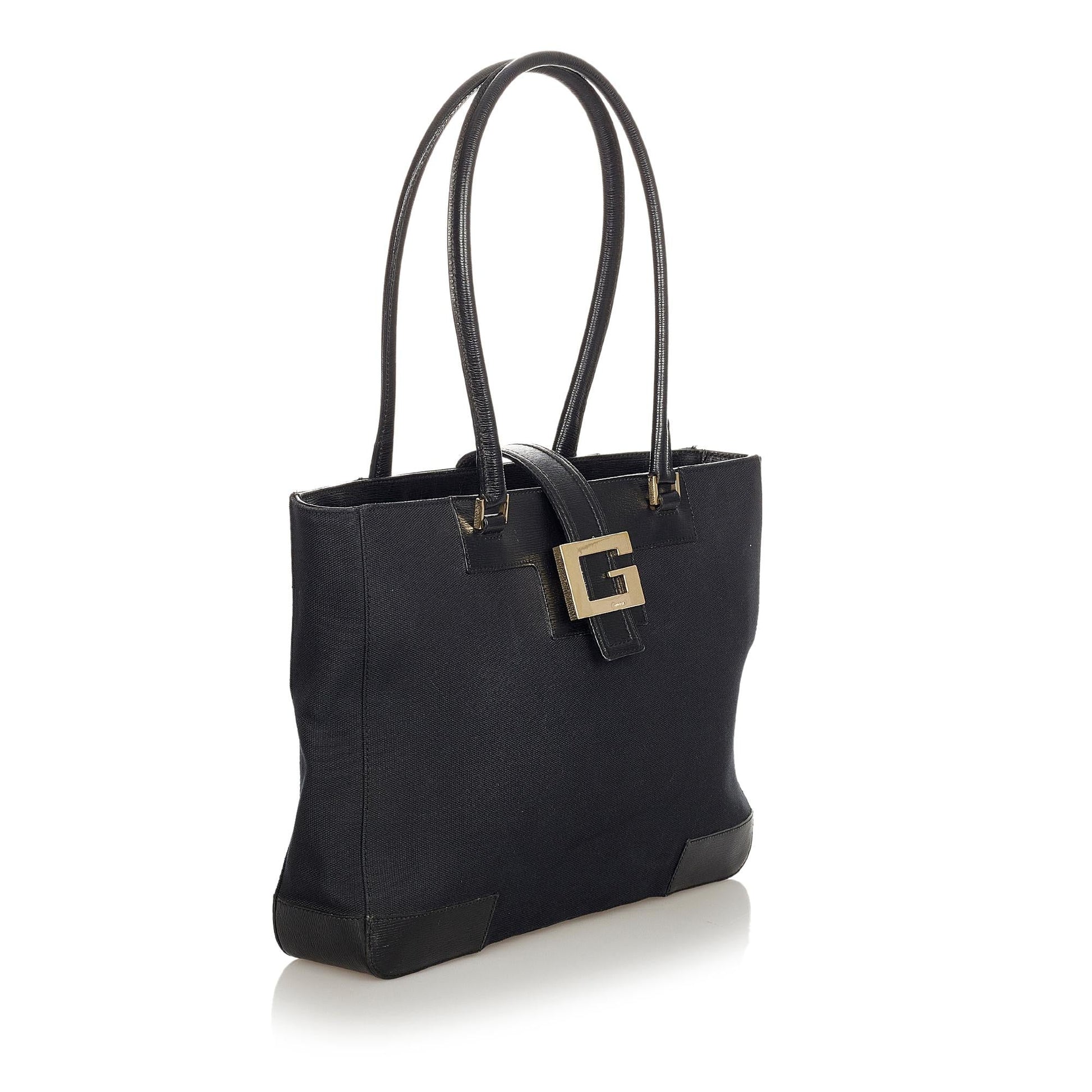Gucci SHG Canvas Black Satchel Bag 3