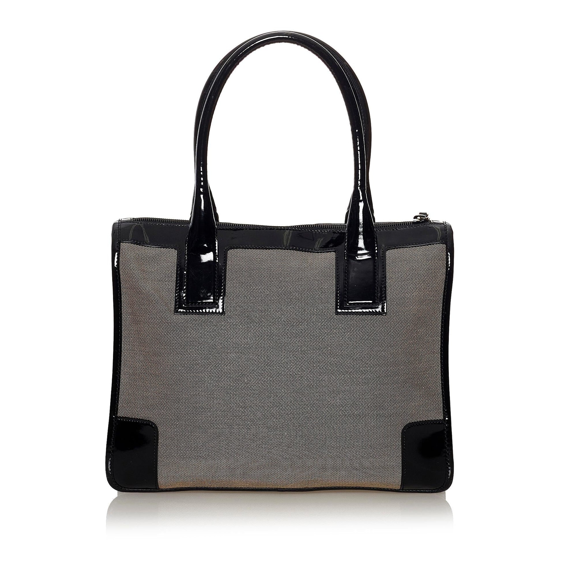 Gucci SHG Canvas Black Grey Satchel Bag