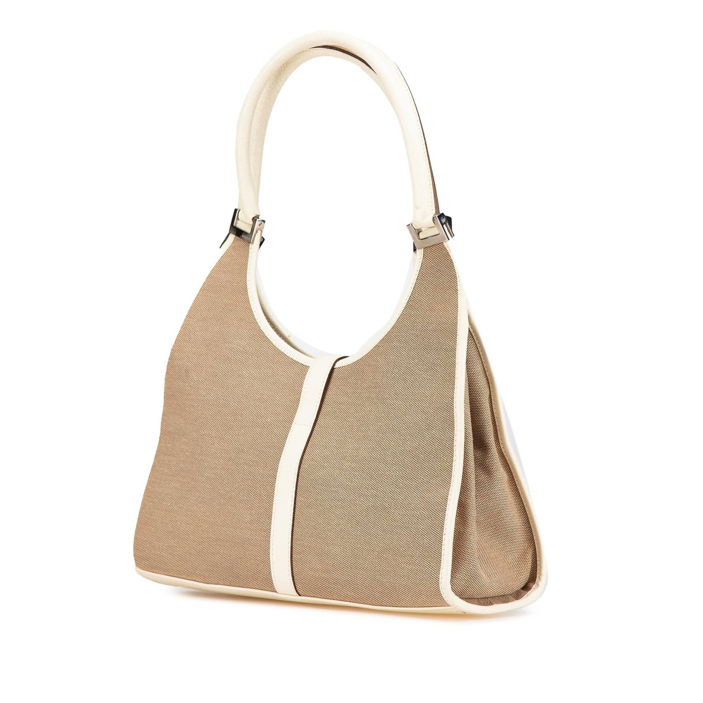 Gucci Jackie Bardot Canvas Calf White Brown Shoulder Bag Bag 1