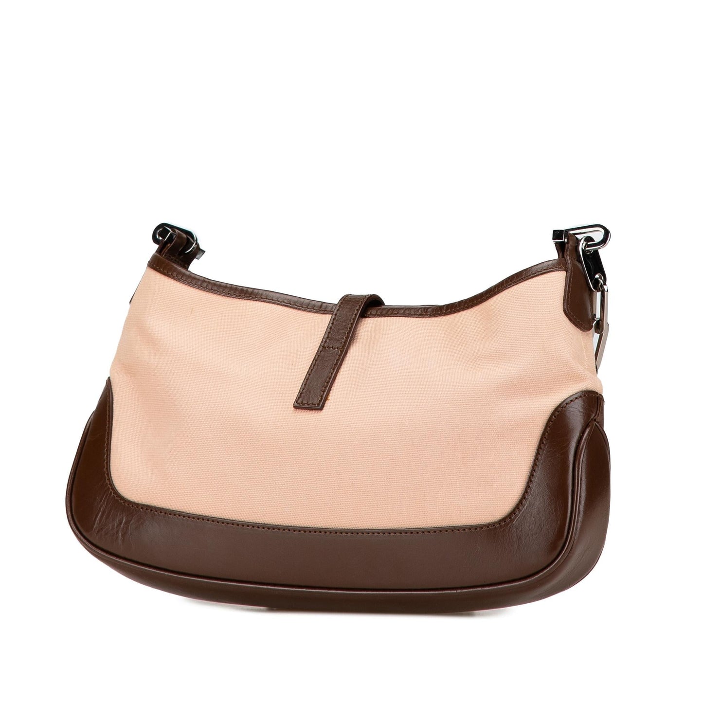 Gucci Jackie Canvas Calf Brown Chain Shoulder Bag
