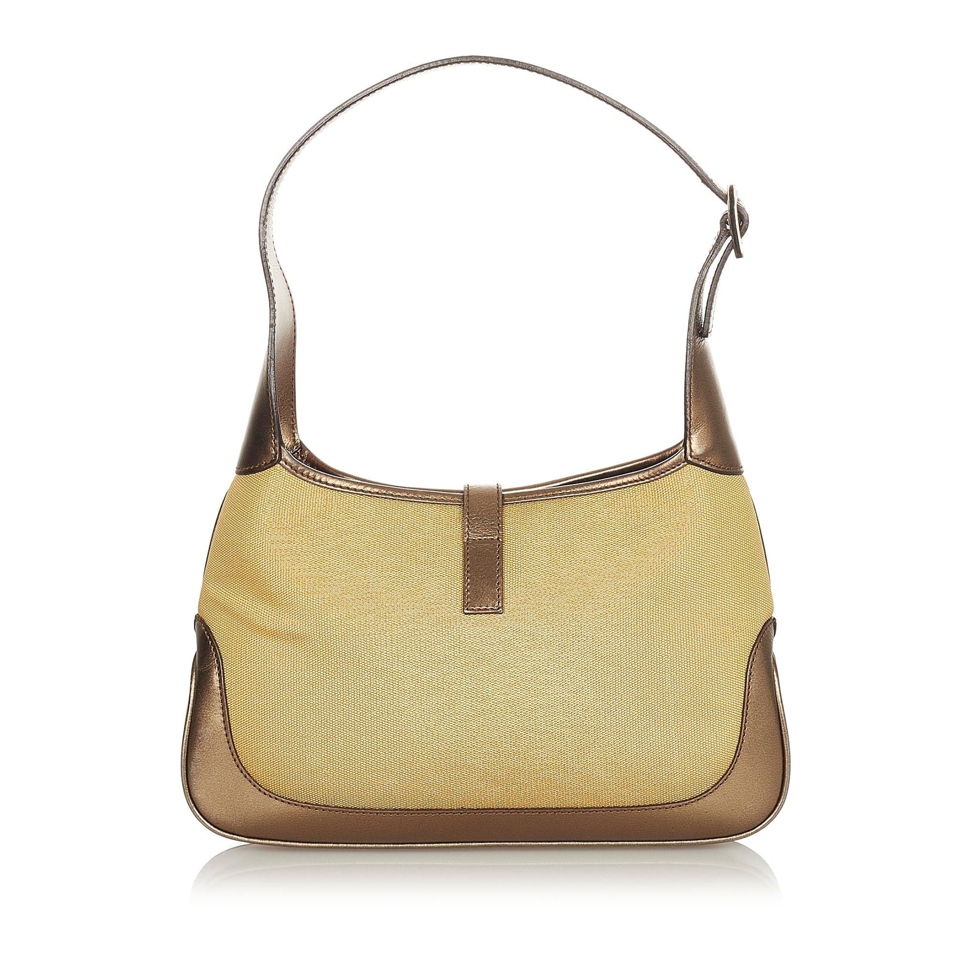 Gucci Jackie SHG Canvas Calf Brown Shoulder Bag Bag Shg